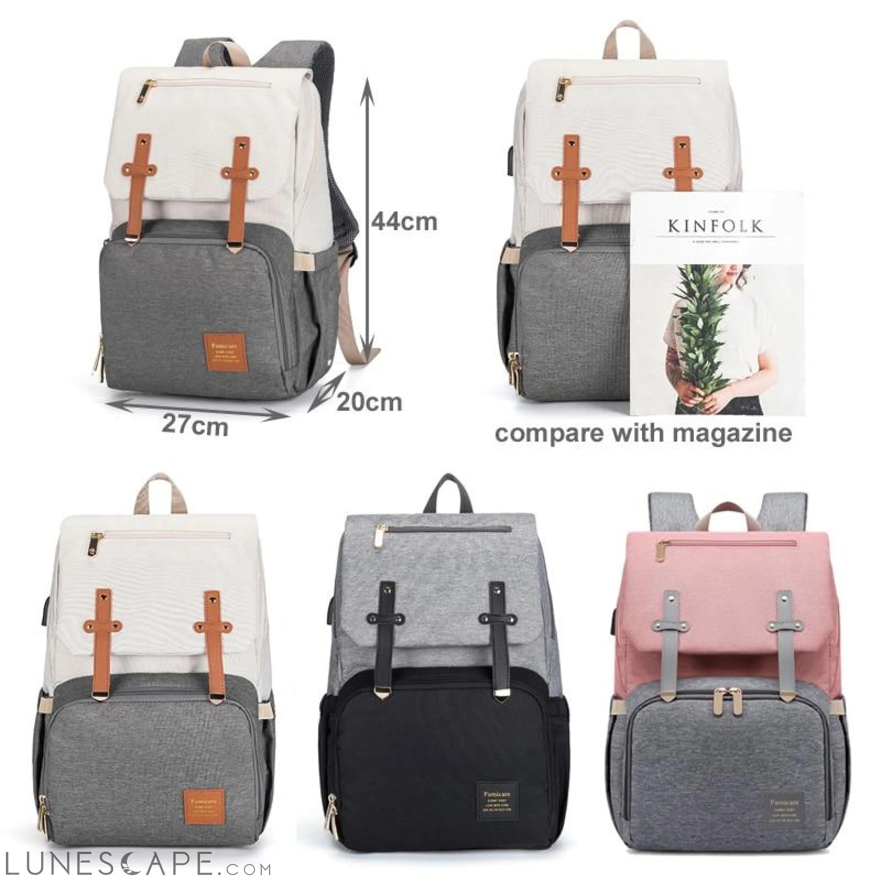 Diaper Bag Mummy Daddy Backpack Baby Stroller Waterproof Oxford LUNESCAPE