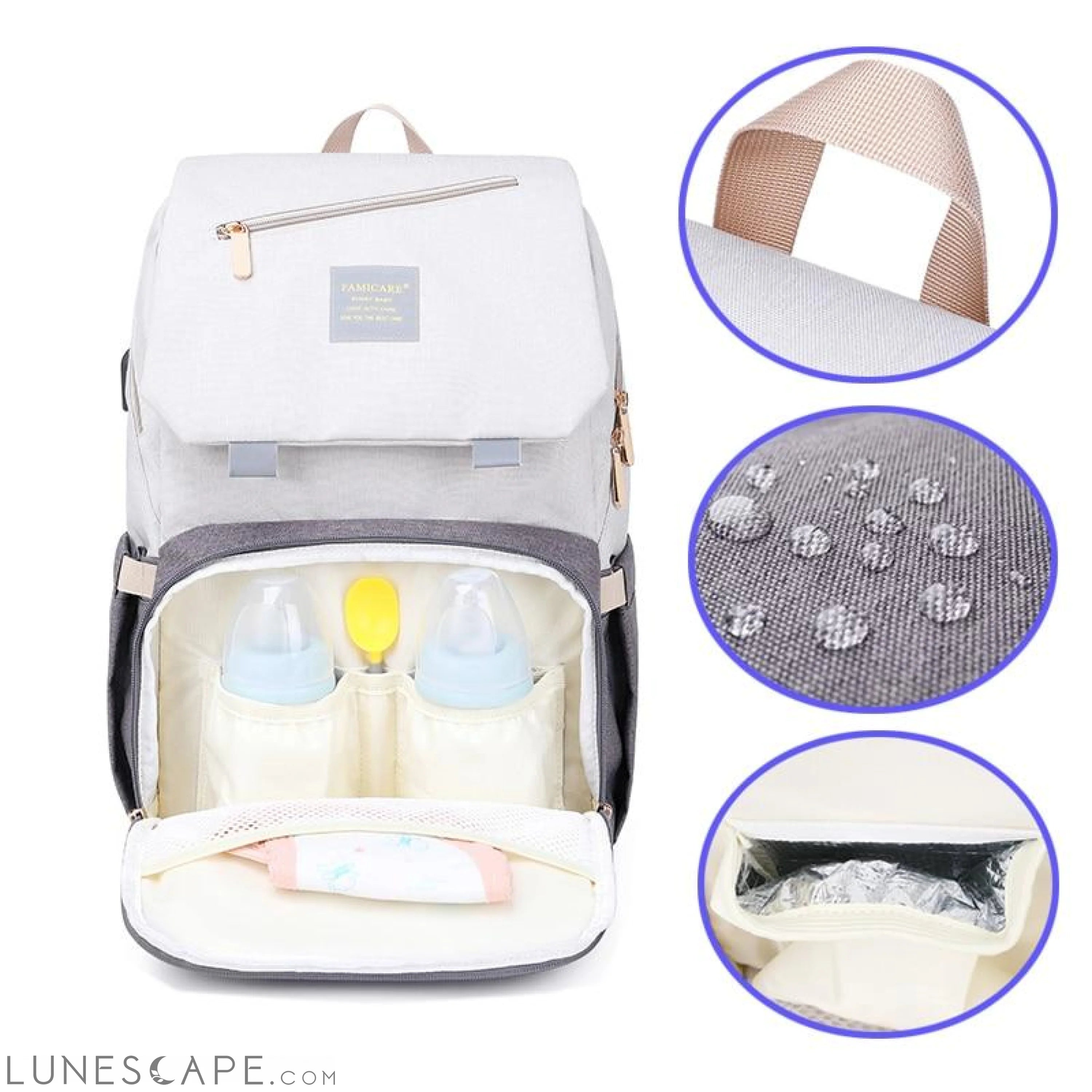 Diaper Bag Mummy Daddy Backpack Baby Stroller Waterproof Oxford LUNESCAPE