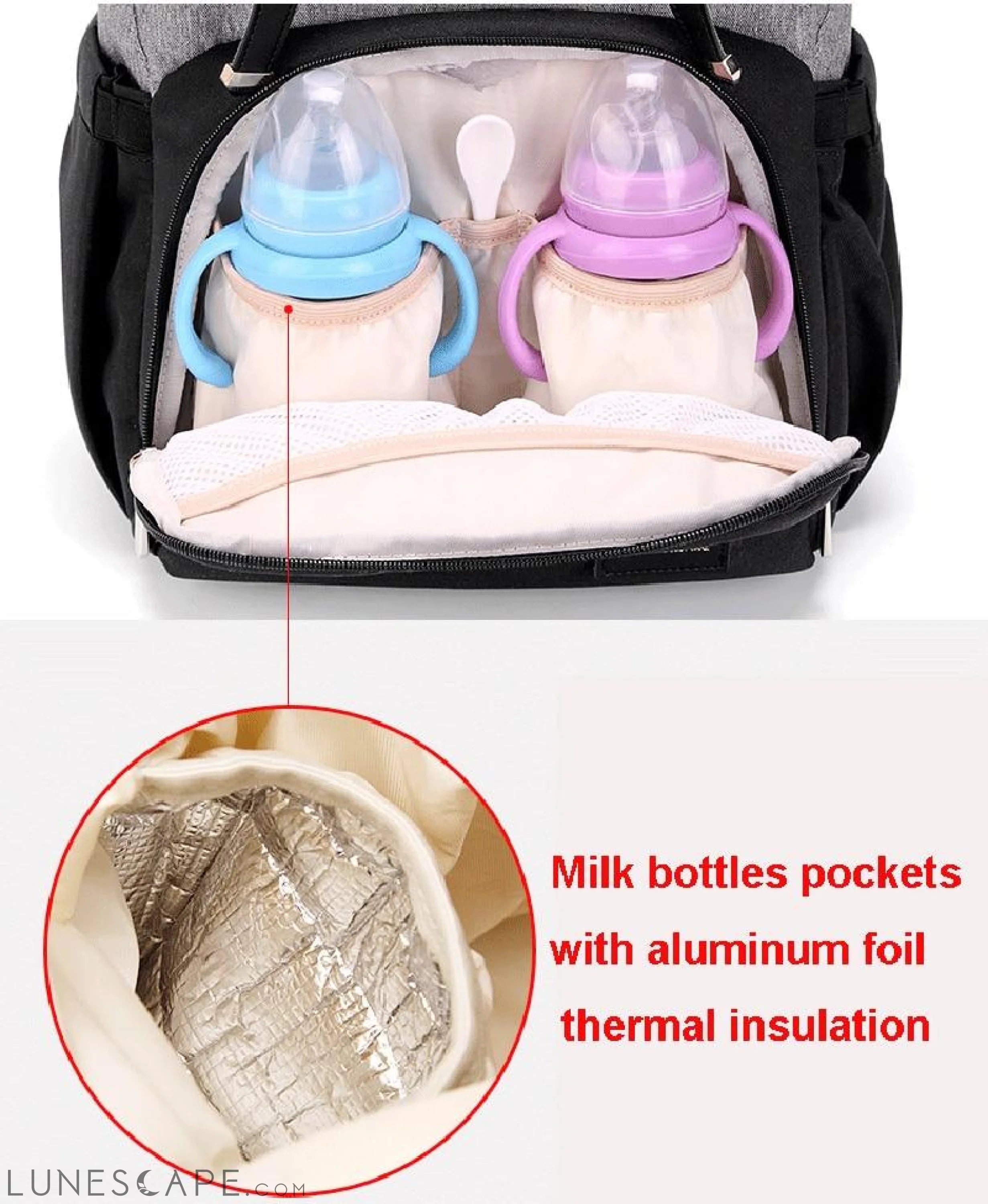 Diaper Bag Mummy Daddy Backpack Baby Stroller Waterproof Oxford LUNESCAPE