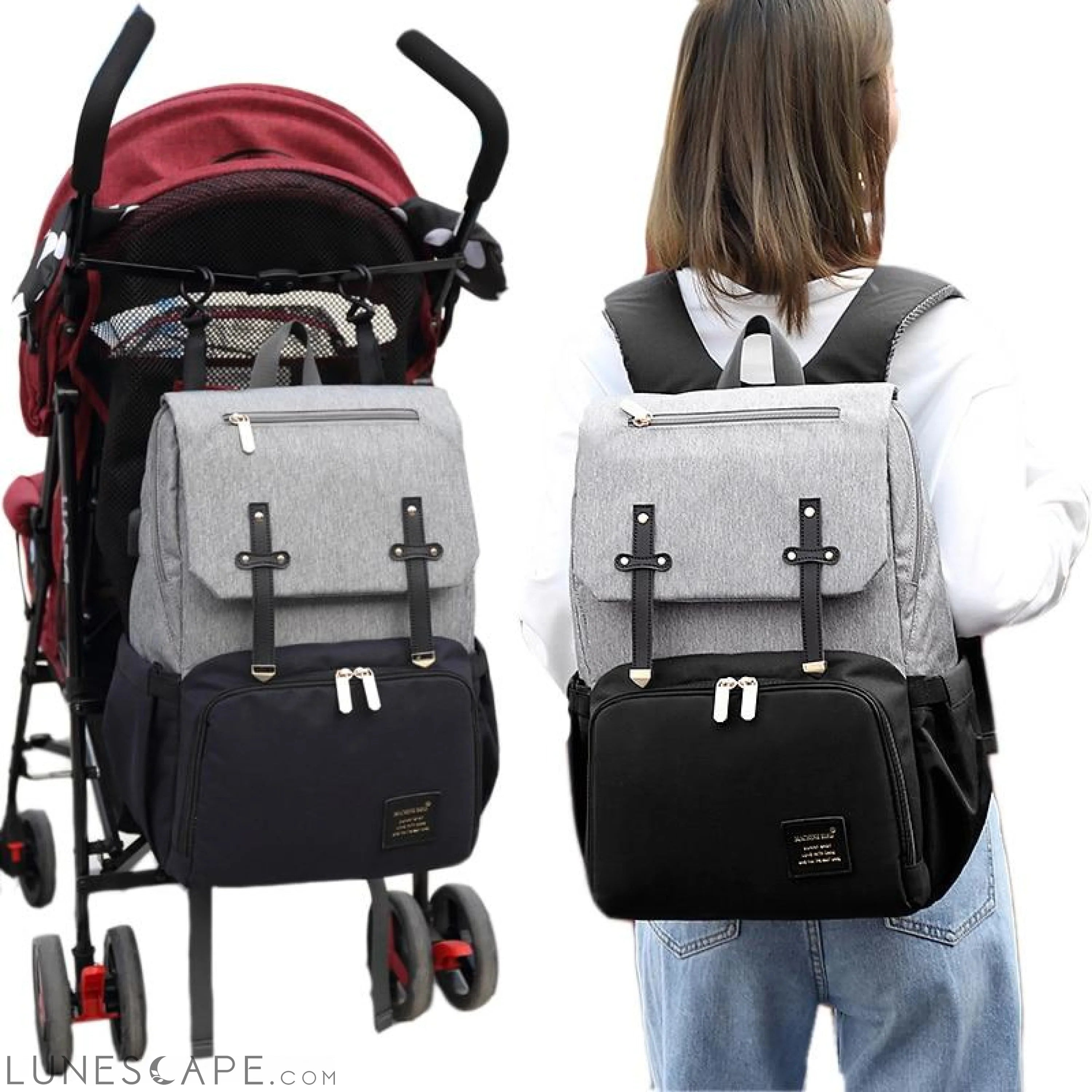 Diaper Bag Mummy Daddy Backpack Baby Stroller Waterproof Oxford LUNESCAPE