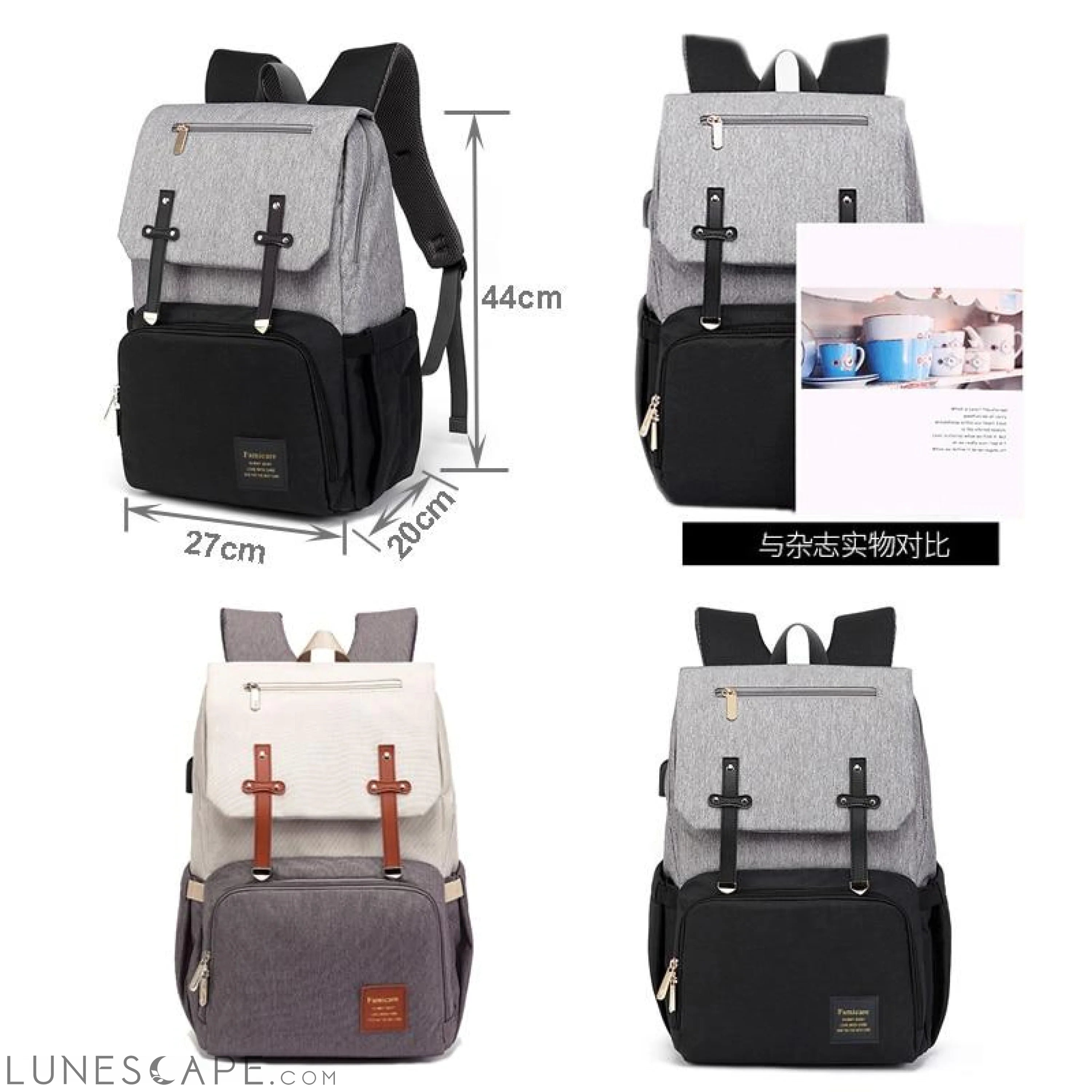 Diaper Bag Mummy Daddy Backpack Baby Stroller Waterproof Oxford LUNESCAPE