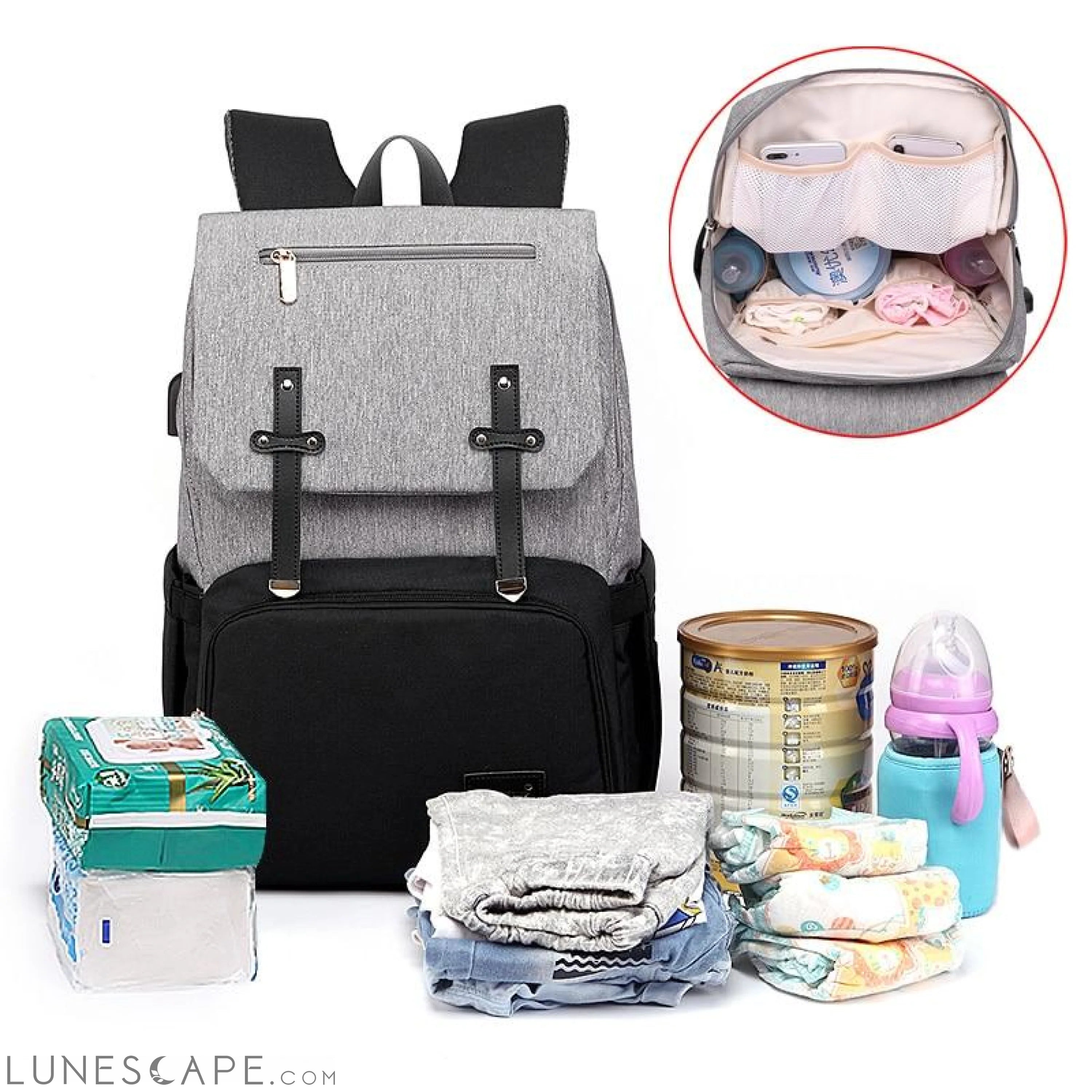 Diaper Bag Mummy Daddy Backpack Baby Stroller Waterproof Oxford LUNESCAPE