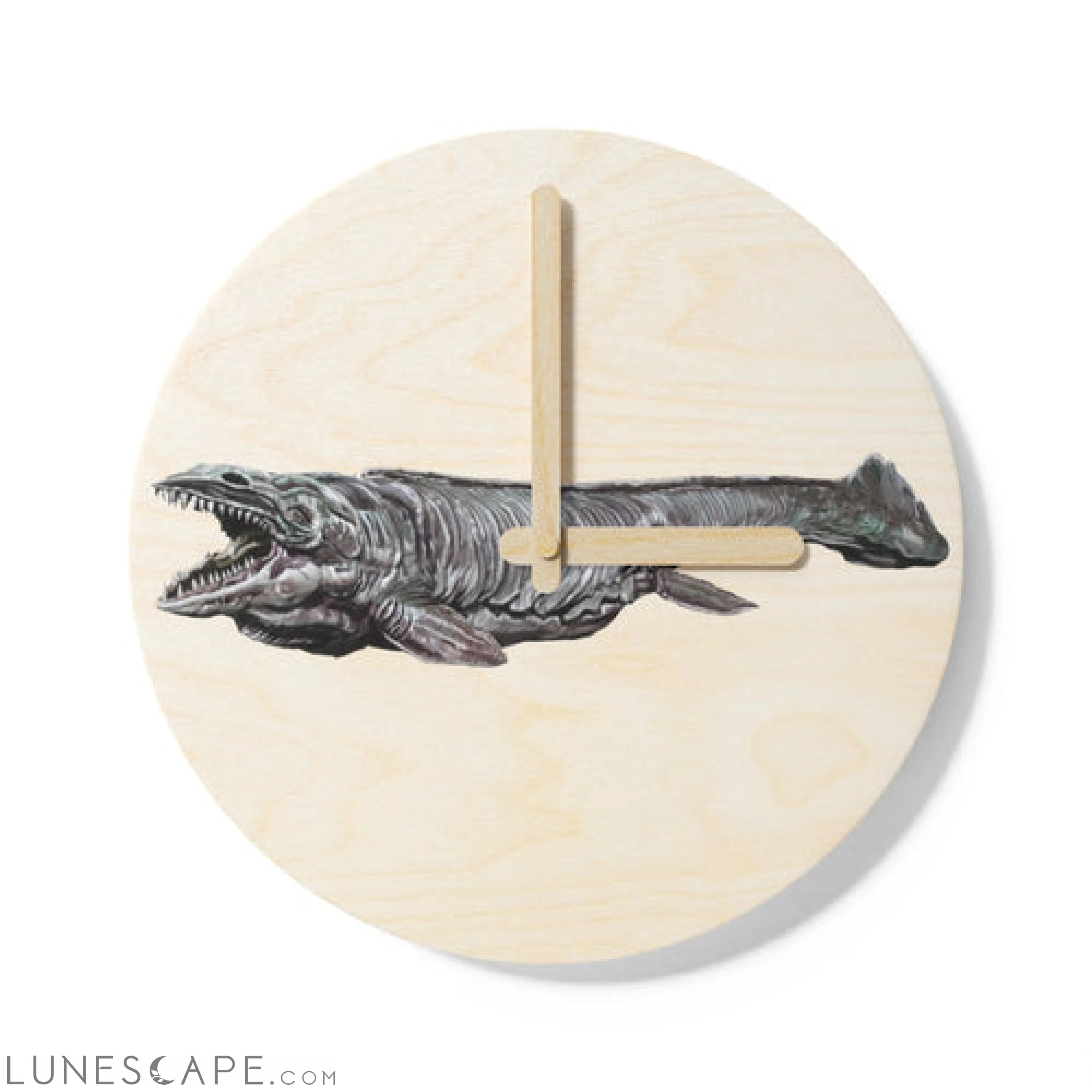 Dino Sea Creature Wooden Wall Clock LUNESCAPE