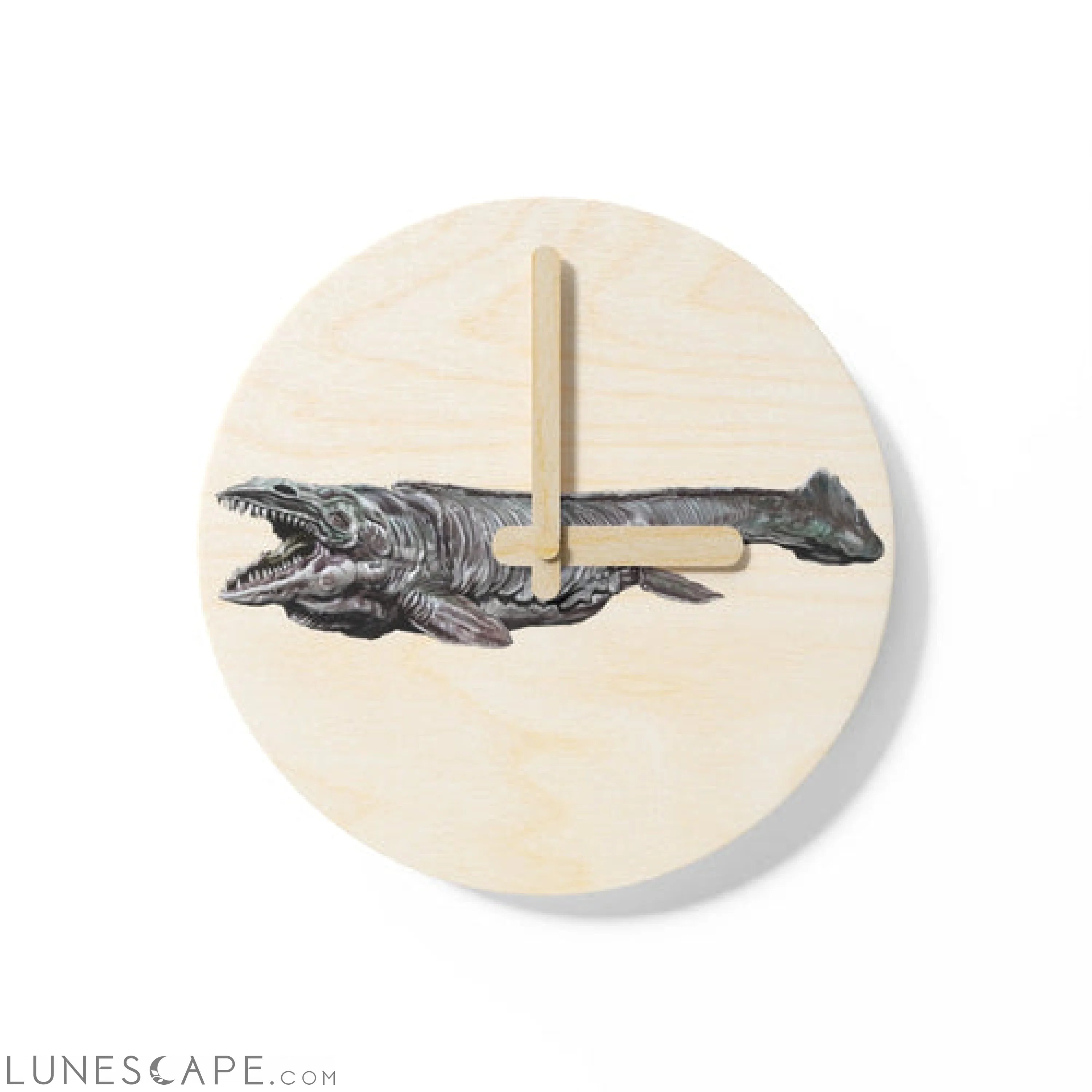Dino Sea Creature Wooden Wall Clock LUNESCAPE