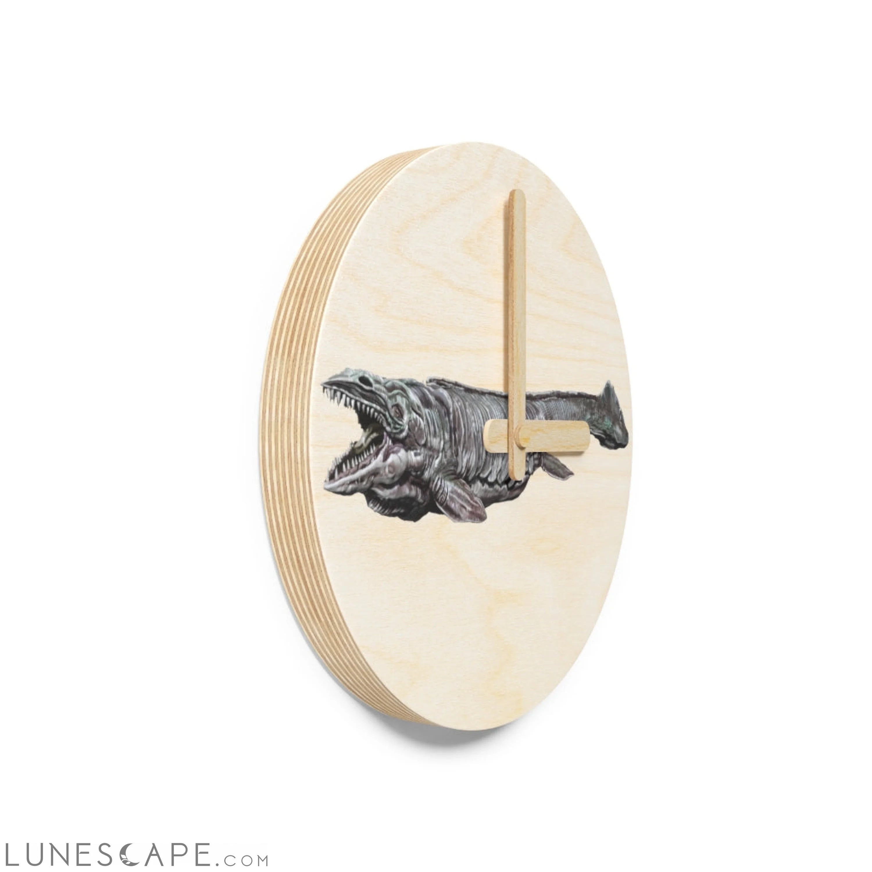 Dino Sea Creature Wooden Wall Clock LUNESCAPE