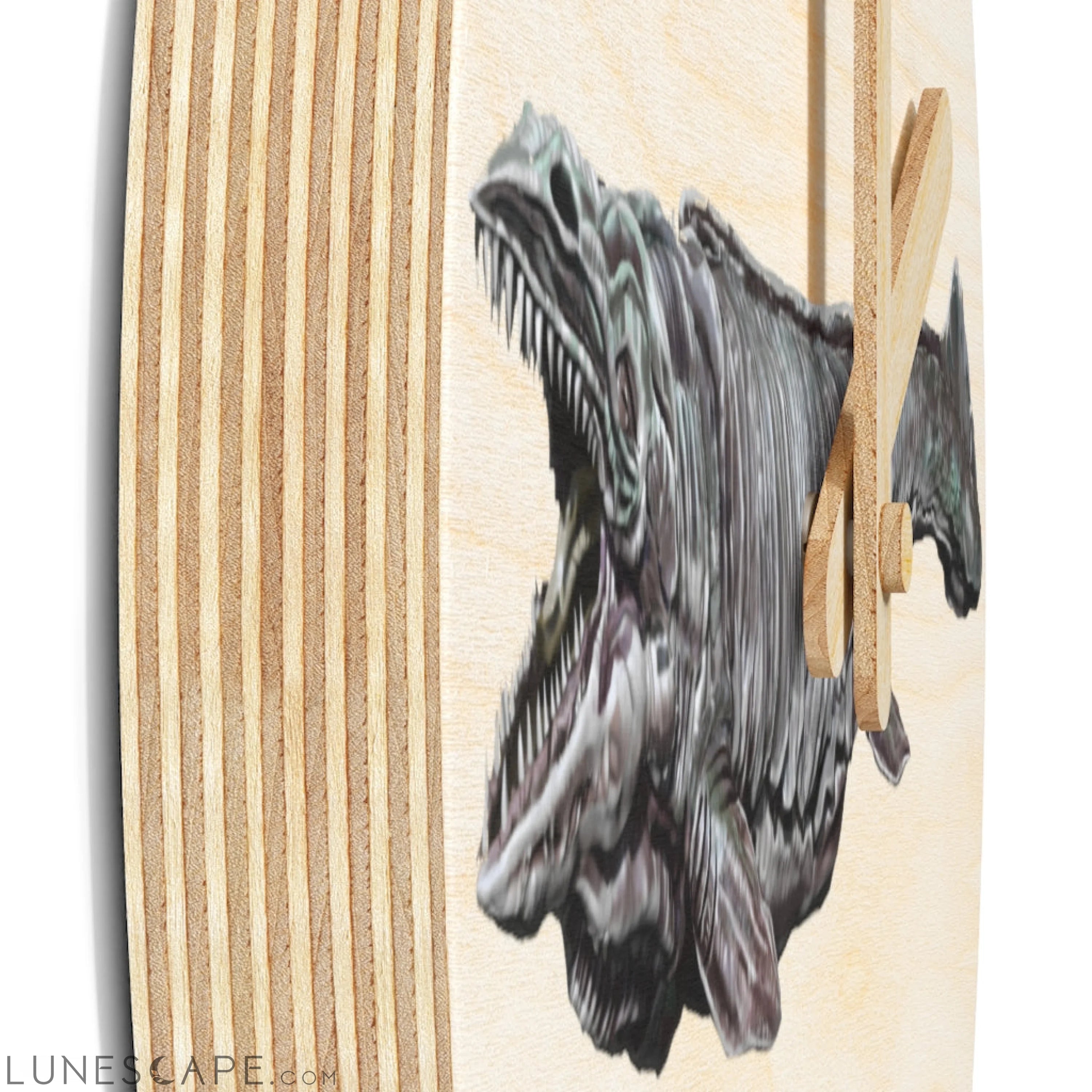 Dino Sea Creature Wooden Wall Clock LUNESCAPE