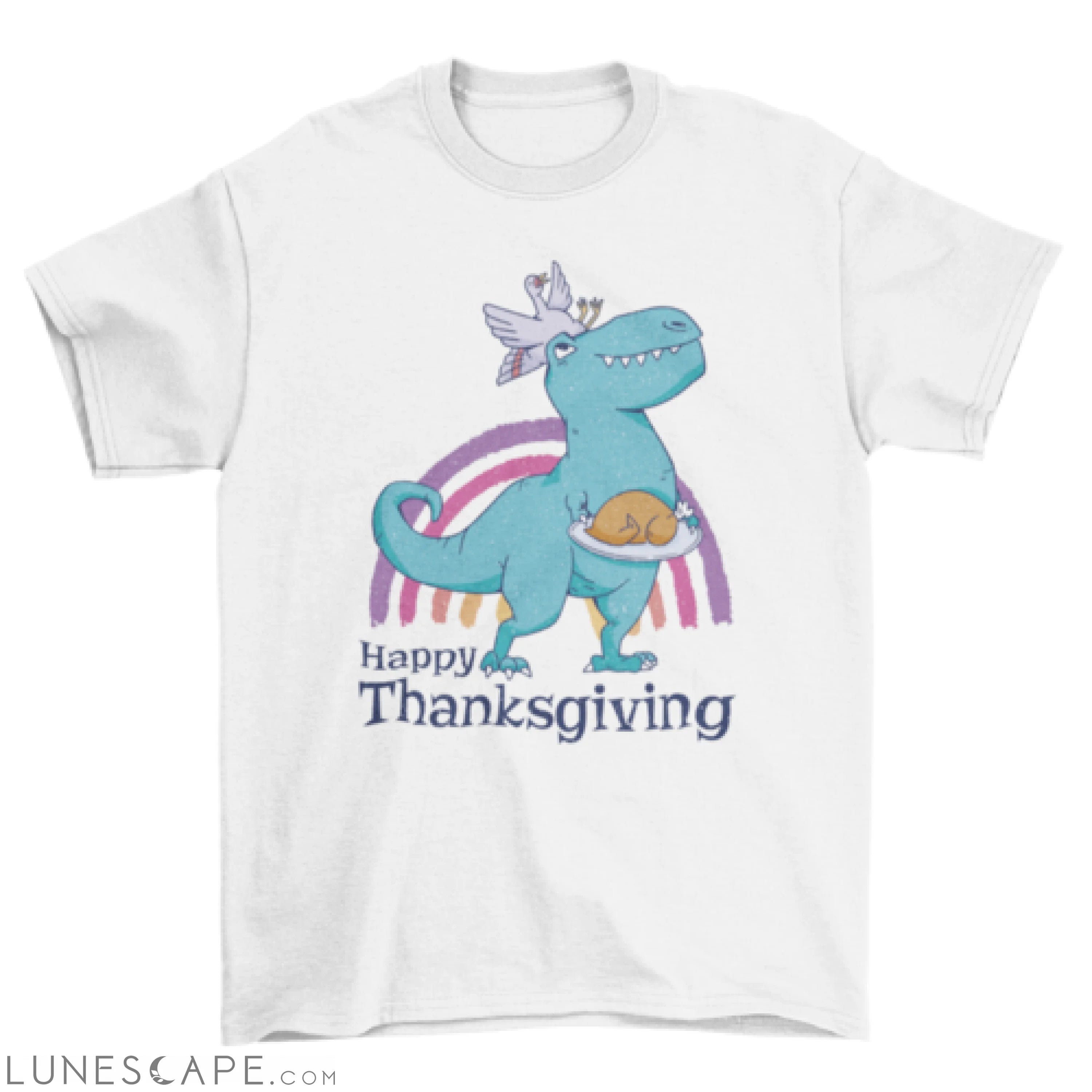 Dinosaur and turkey thanksgiving t-shirt LUNESCAPE