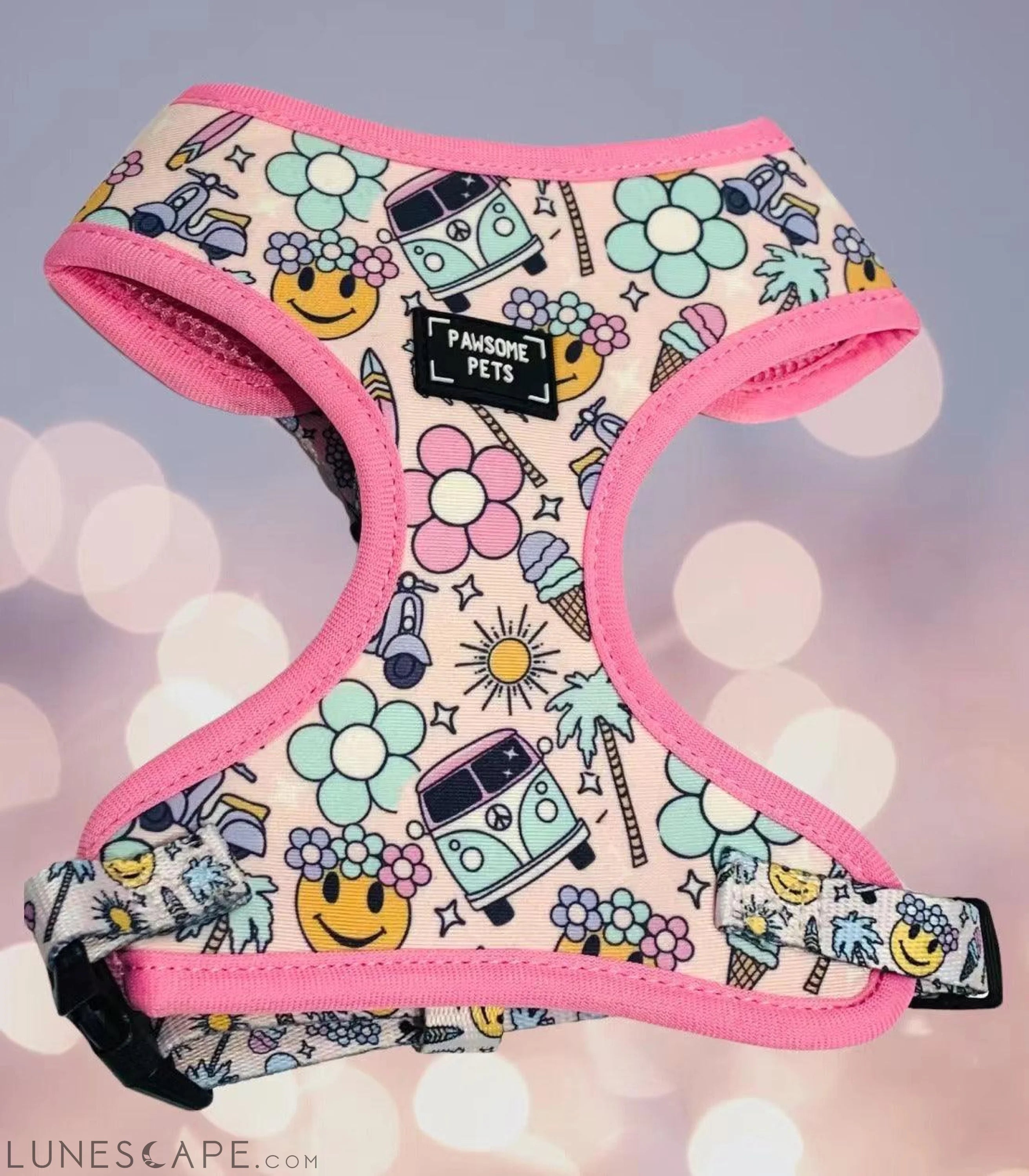 Dog Harness, Leash & Bandana Bundle - Smile Everyday (3 Pieces) LUNESCAPE
