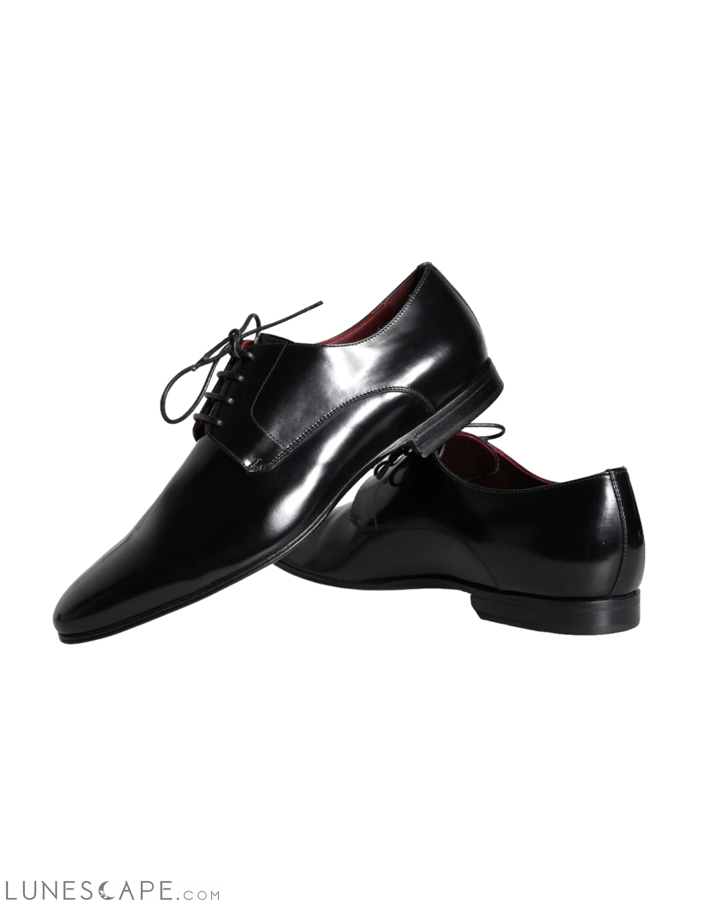 Dolce & Gabbana Black Calfskin Leather Derby Dress Men Shoes LUNESCAPE
