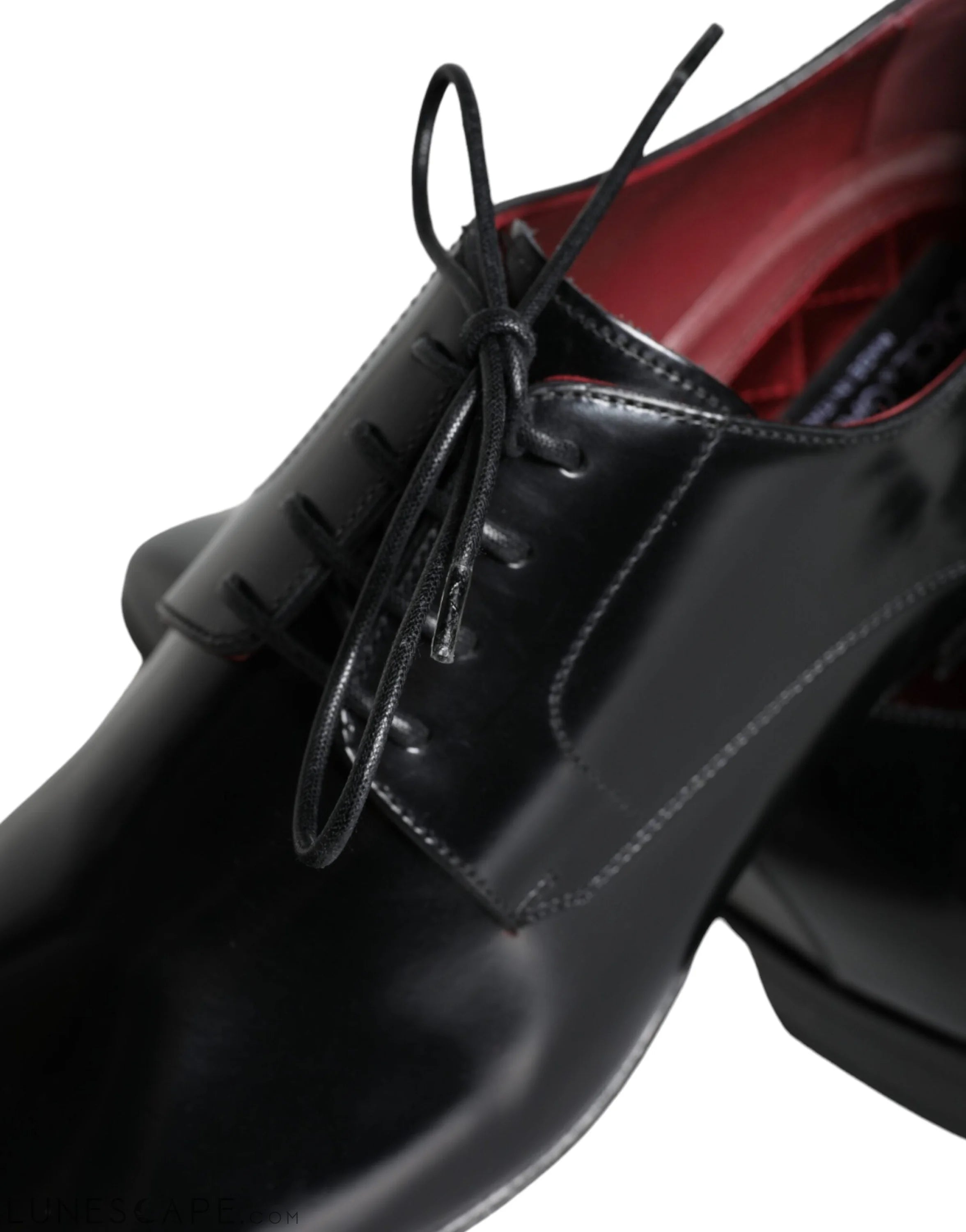 Dolce & Gabbana Black Calfskin Leather Derby Dress Men Shoes LUNESCAPE