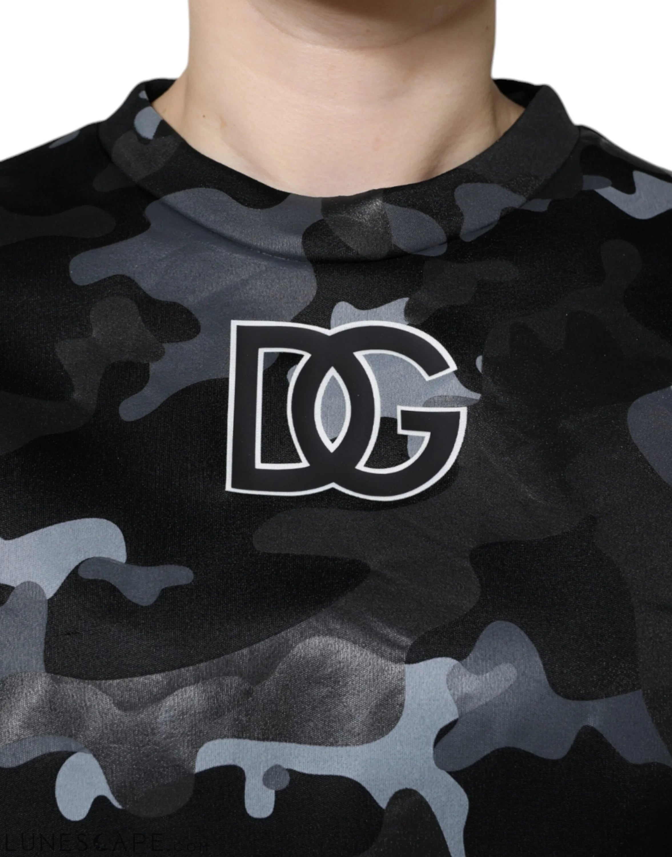 Dolce & Gabbana Black Camouflage Round Neck Women's Sweatshirt LUNESCAPE