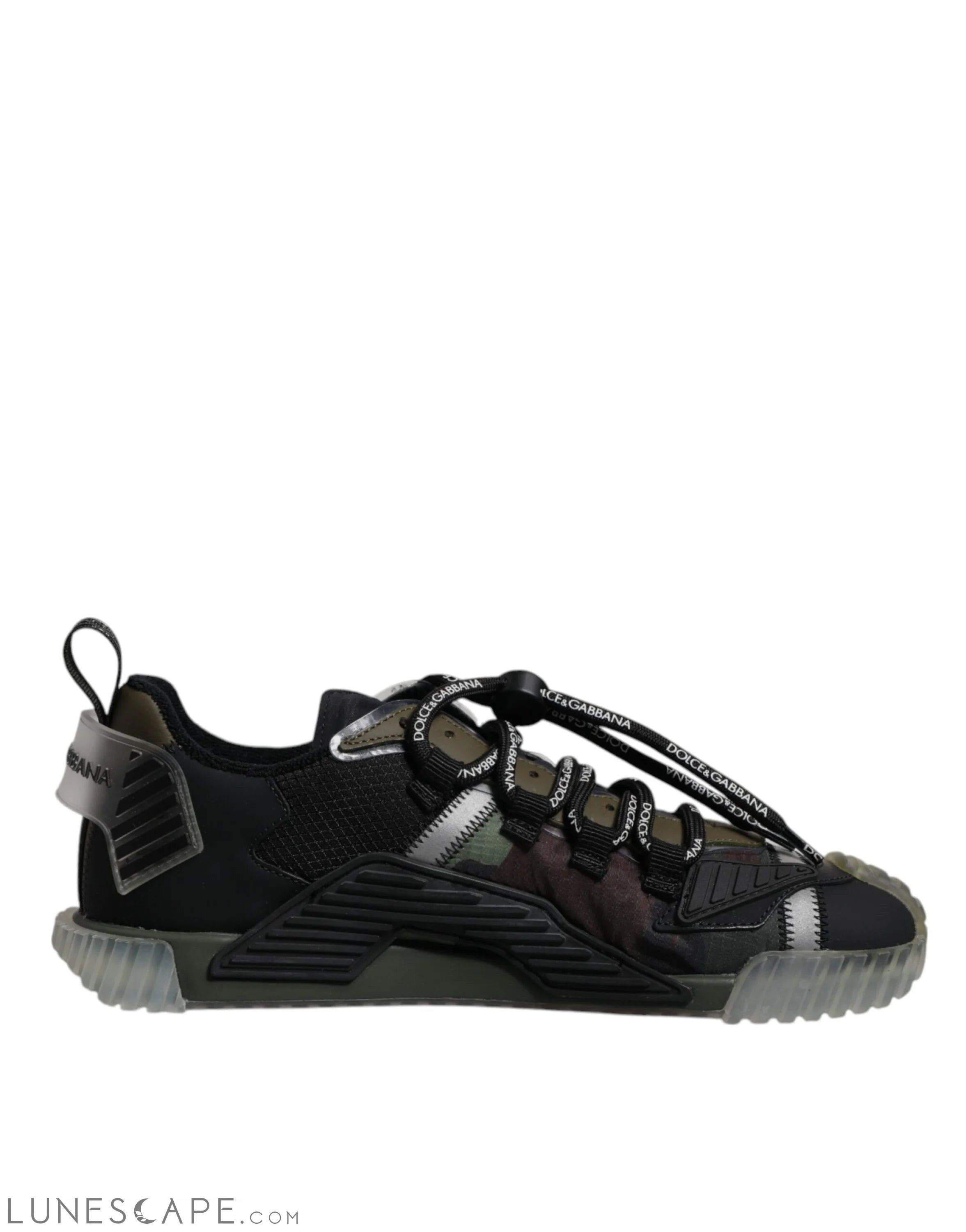 Dolce & Gabbana Black Green Camo NS1 Low Top Sneakers Shoes LUNESCAPE