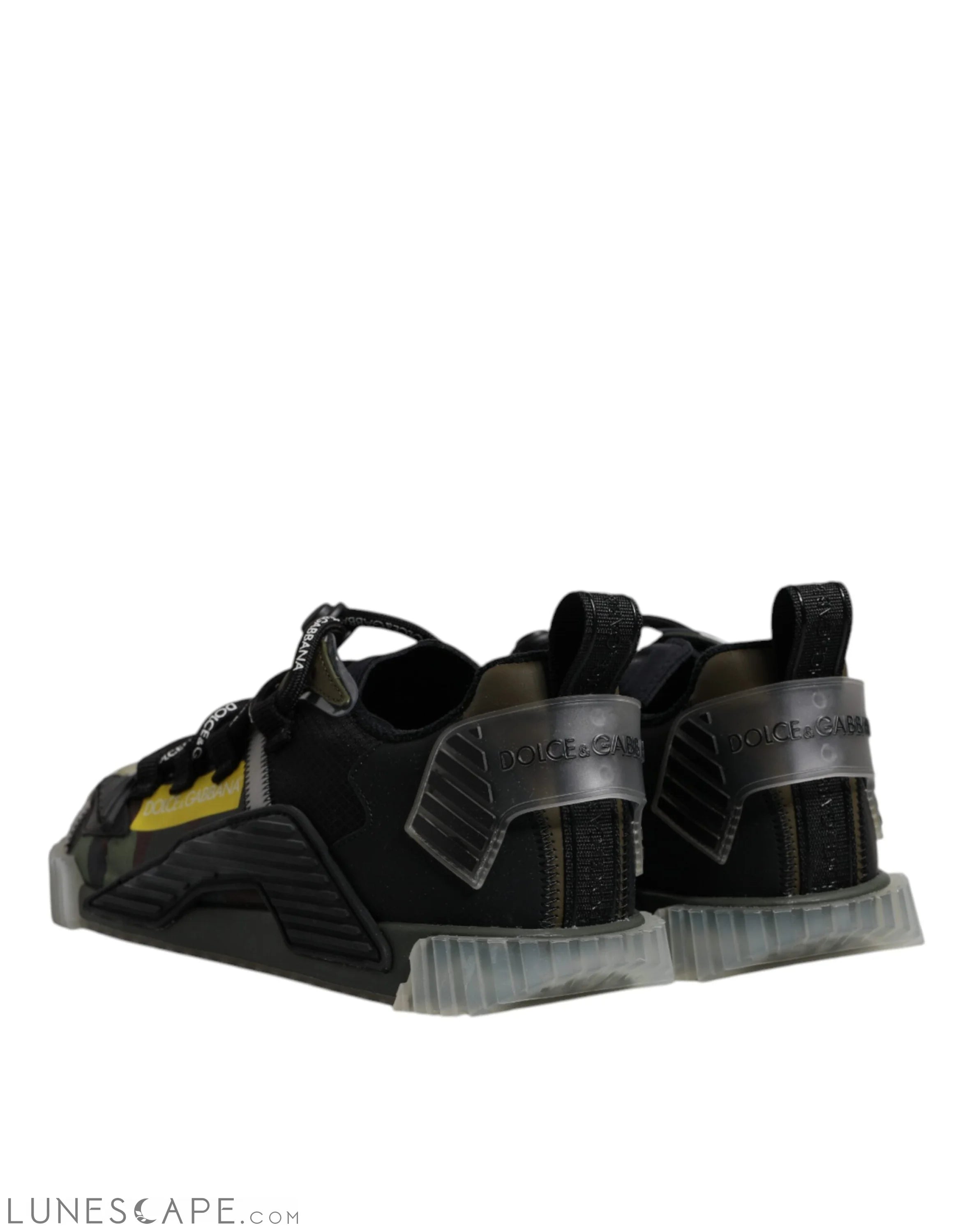 Dolce & Gabbana Black Green Camo NS1 Low Top Sneakers Shoes LUNESCAPE