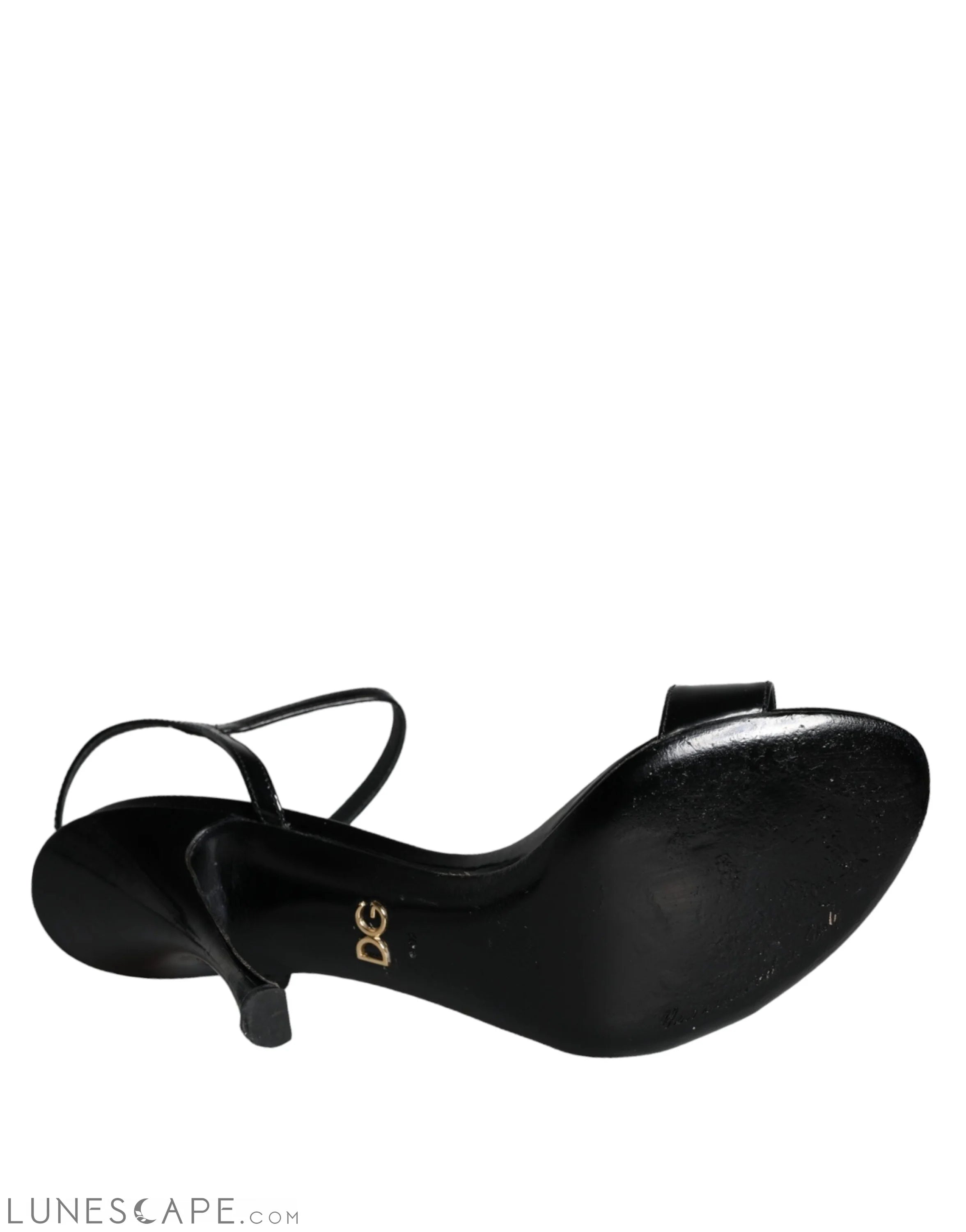 Dolce & Gabbana Black KEIRA Leather Heels Sandals Shoes LUNESCAPE