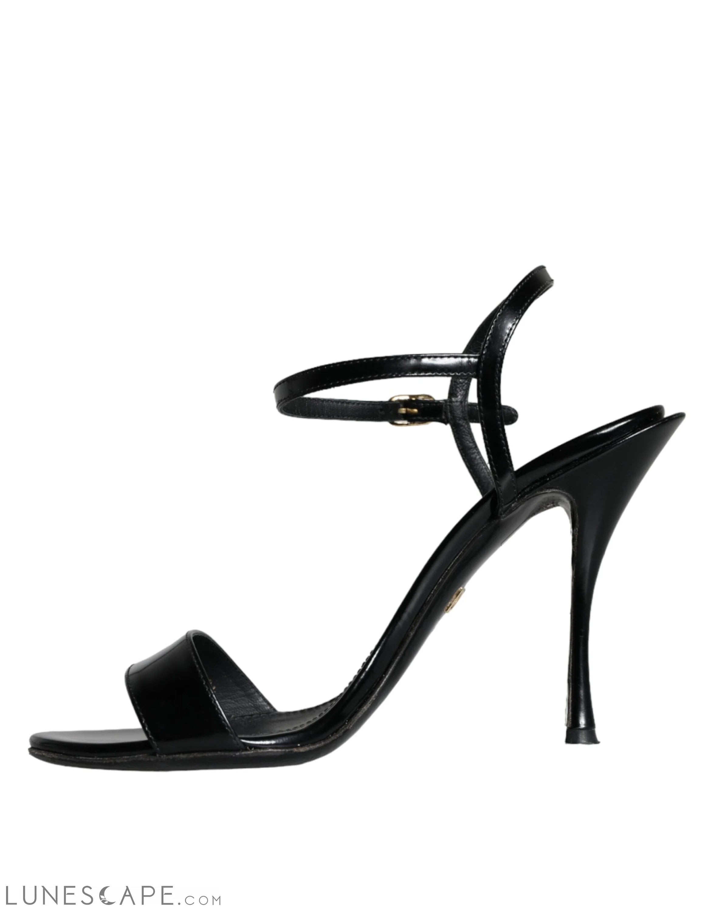 Dolce & Gabbana Black KEIRA Leather Heels Sandals Shoes LUNESCAPE