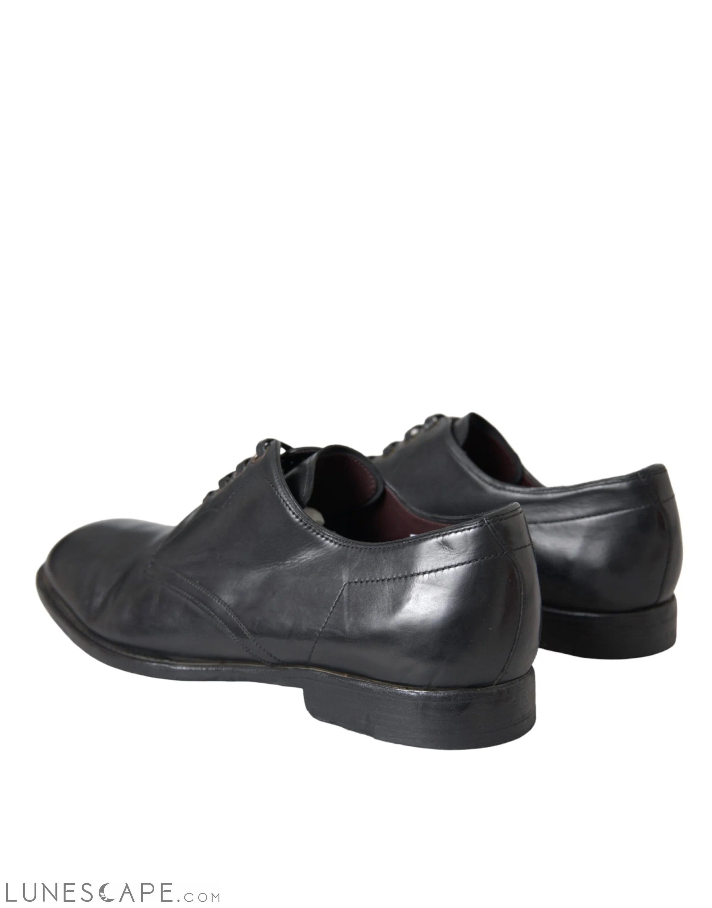 Dolce & Gabbana Black Leather Derby Formal Dress Men Shoes LUNESCAPE