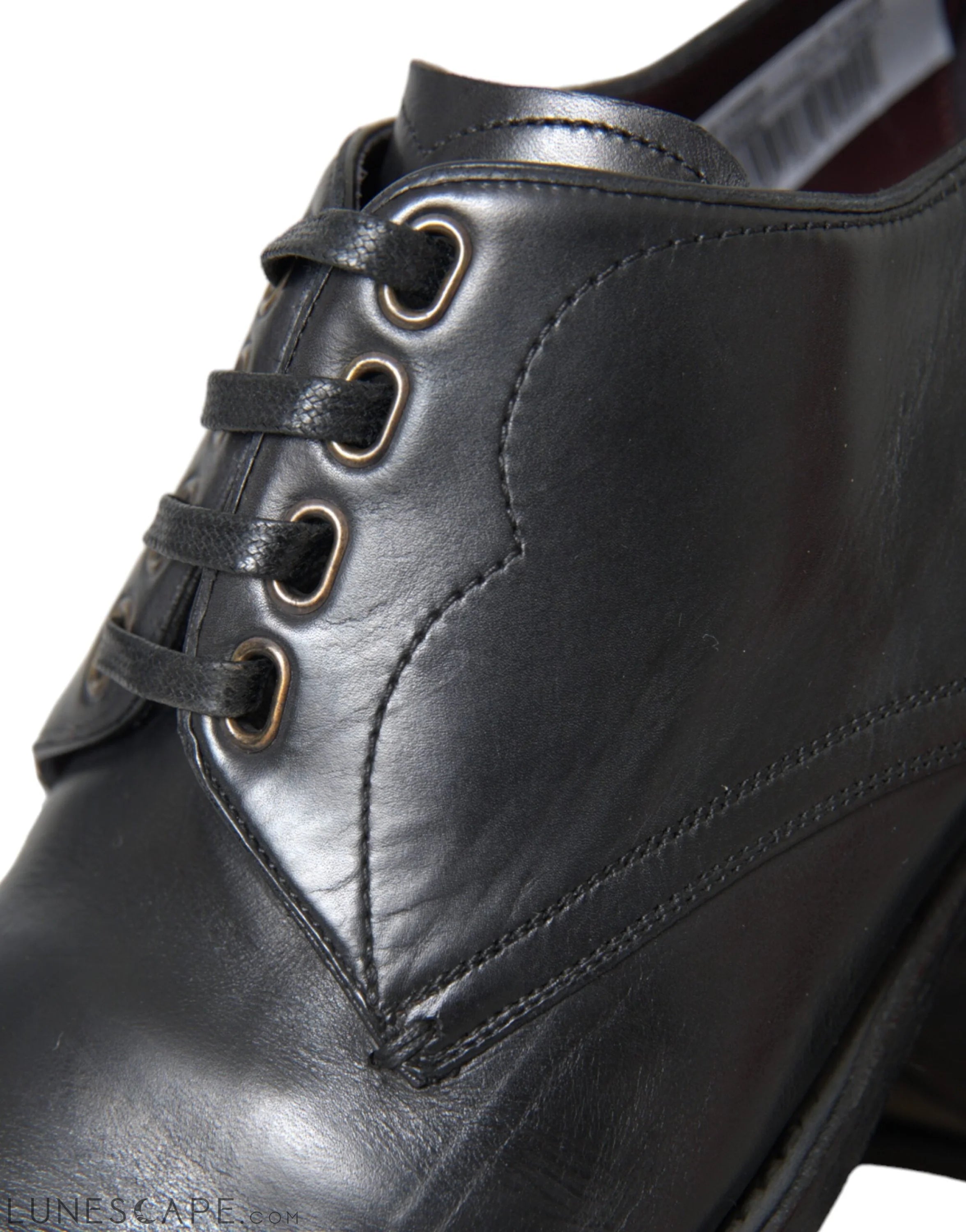 Dolce & Gabbana Black Leather Derby Formal Dress Men Shoes LUNESCAPE