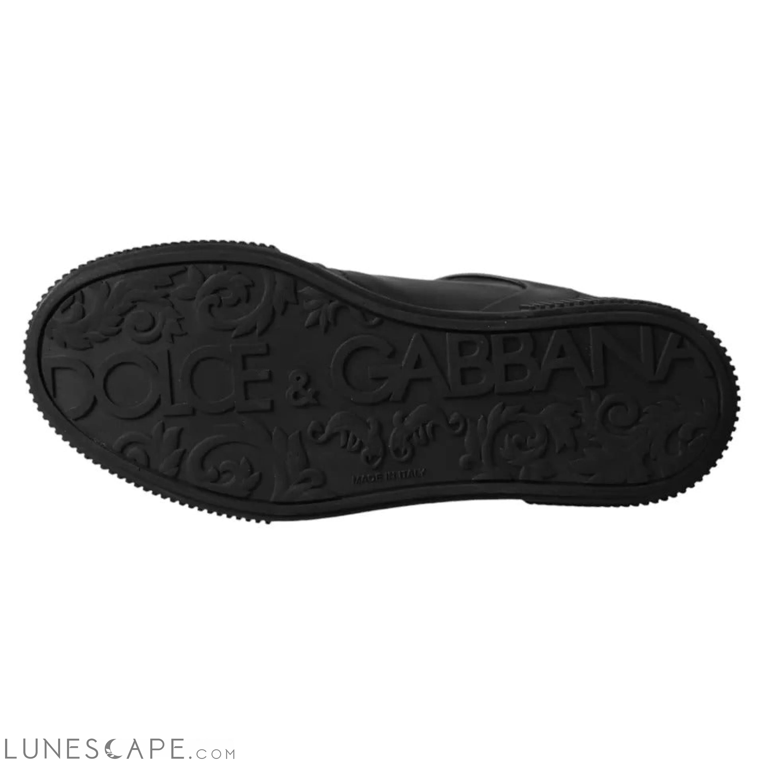 Dolce & Gabbana Black Leather Low Top Sneakers Men Shoes LUNESCAPE
