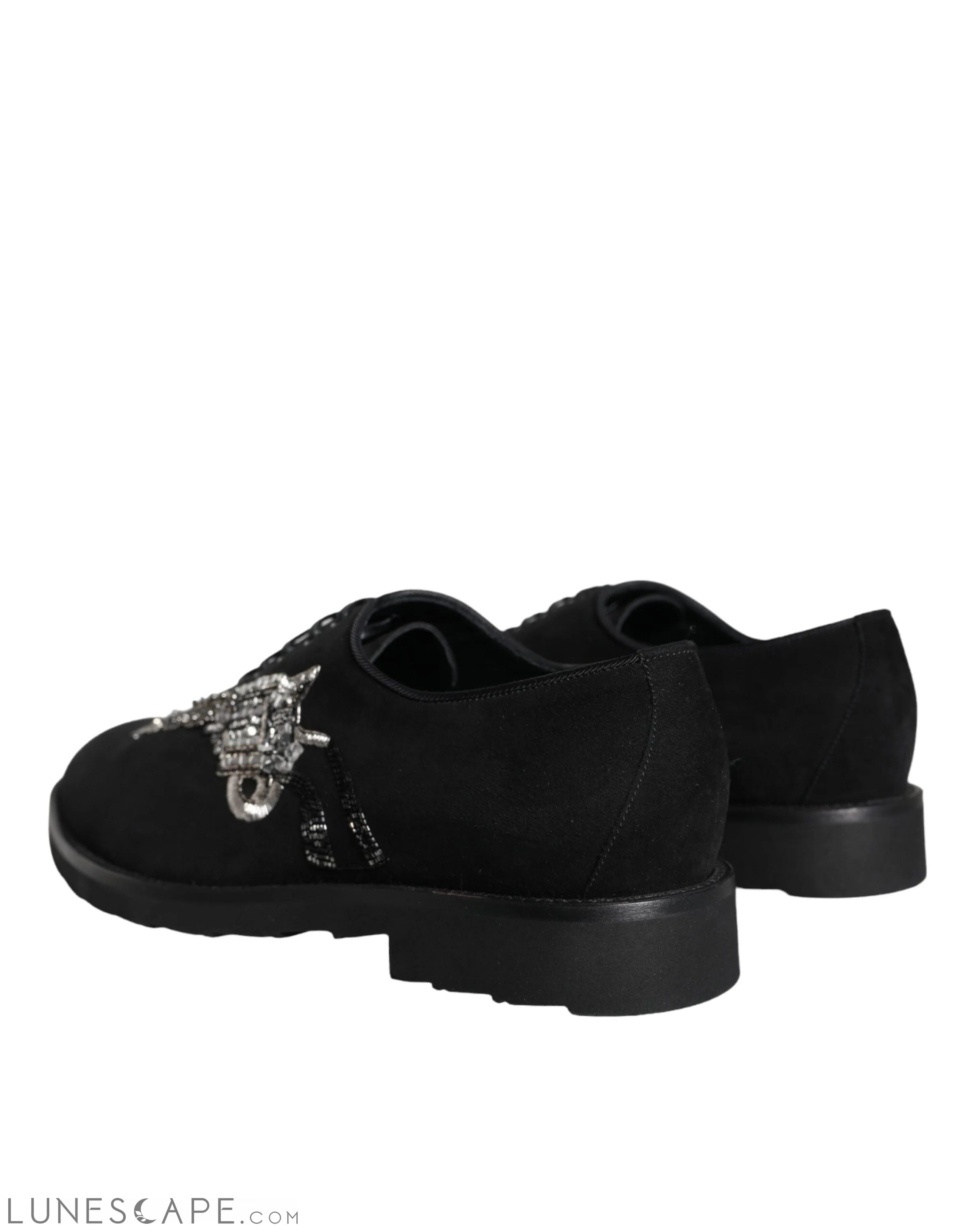 Dolce & Gabbana Black Suede Sicilia Lace Up Formal Shoes LUNESCAPE