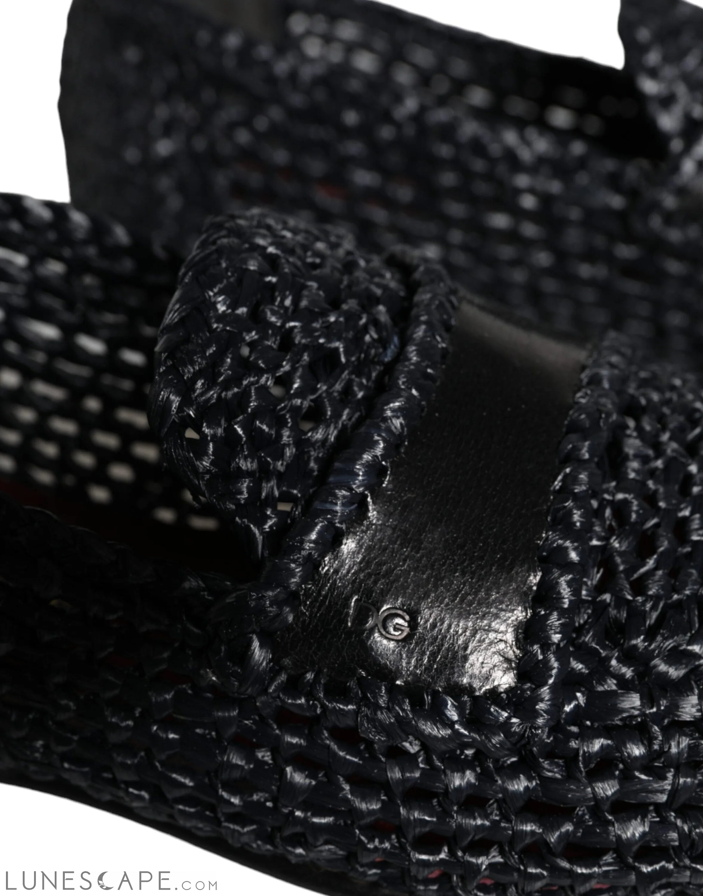 Dolce & Gabbana Black Woven Raffia Slip On Loafers Men Shoes LUNESCAPE