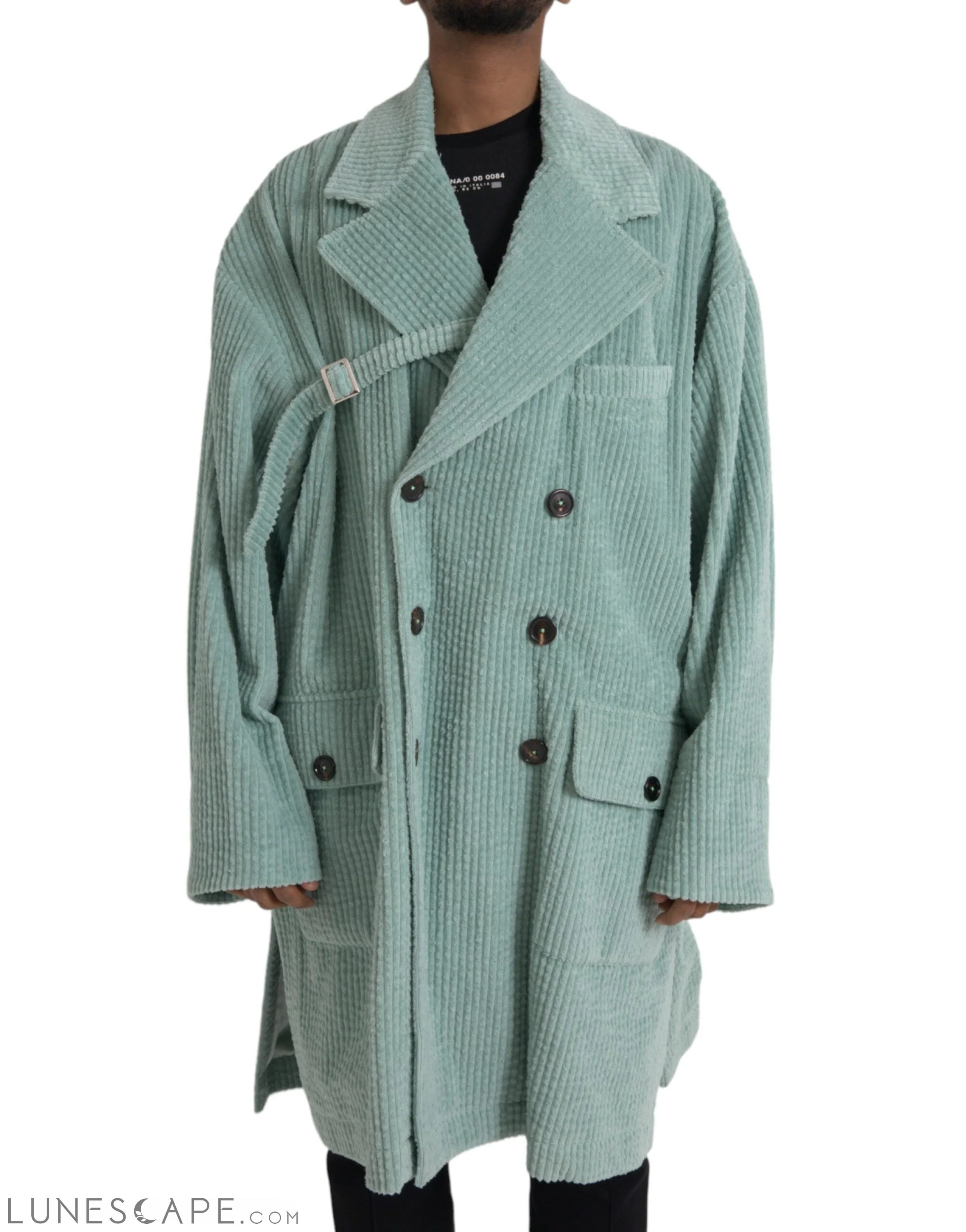 Dolce & Gabbana Blue Double Breasted Corduroy Cotton Jacket LUNESCAPE