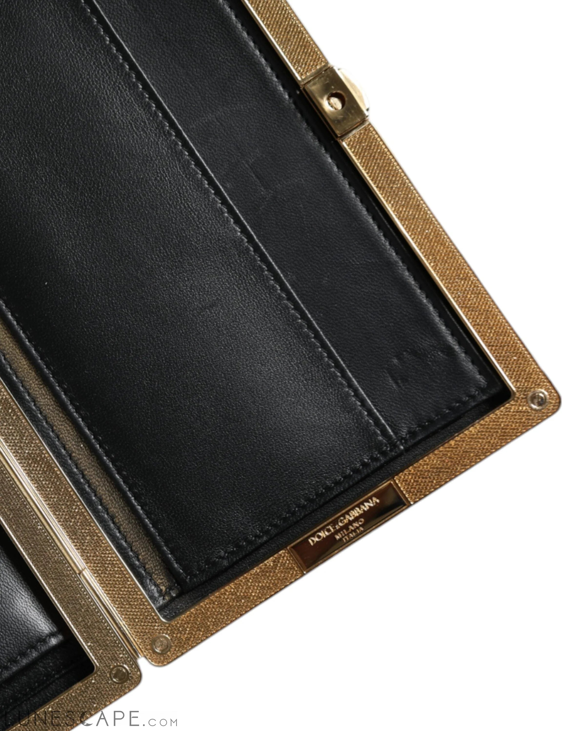 Dolce & Gabbana Bordeaux Velvet Gold Frame Clutch Evening Bag LUNESCAPE
