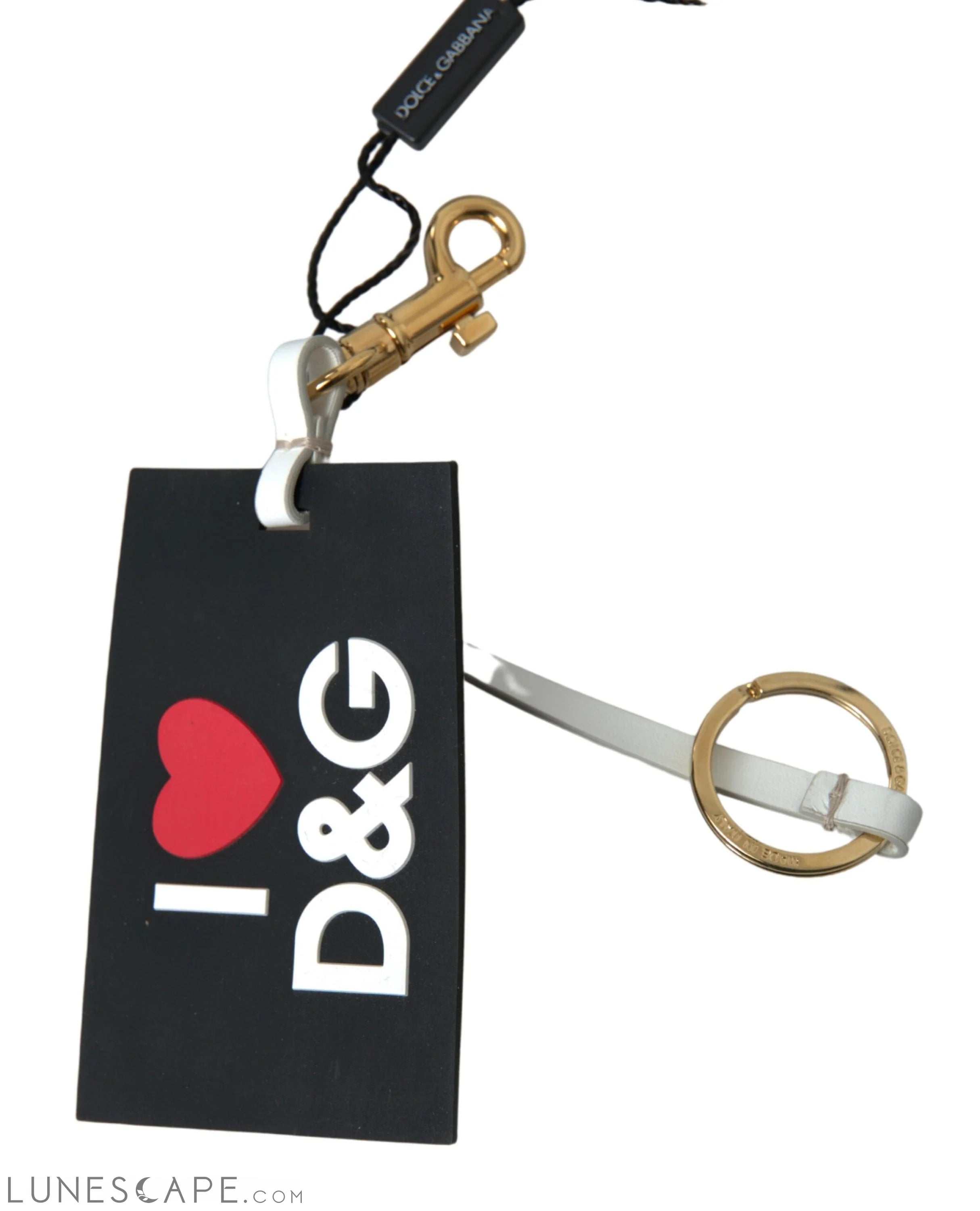 Dolce & Gabbana Chic Black and Gold Designer Keychain LUNESCAPE