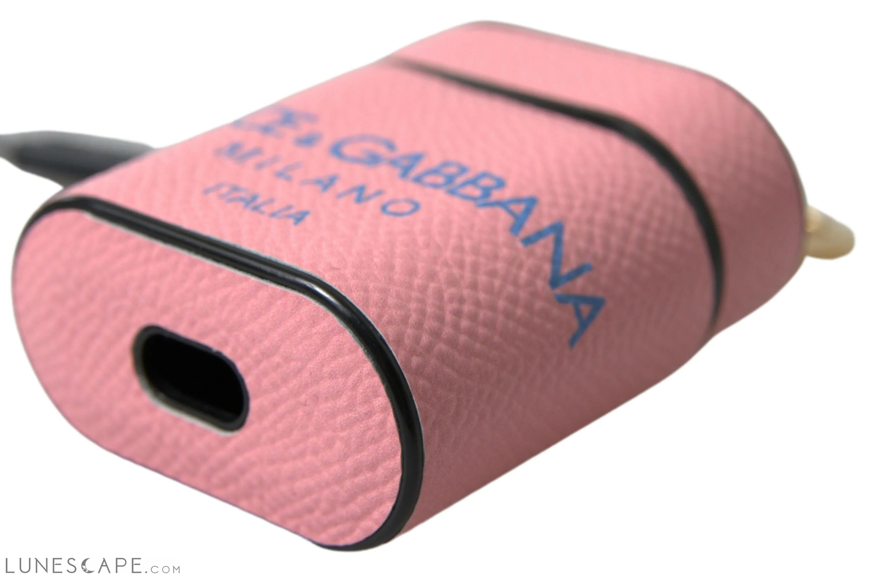 Dolce & Gabbana Chic Calf Leather Airpods Case in Pink LUNESCAPE