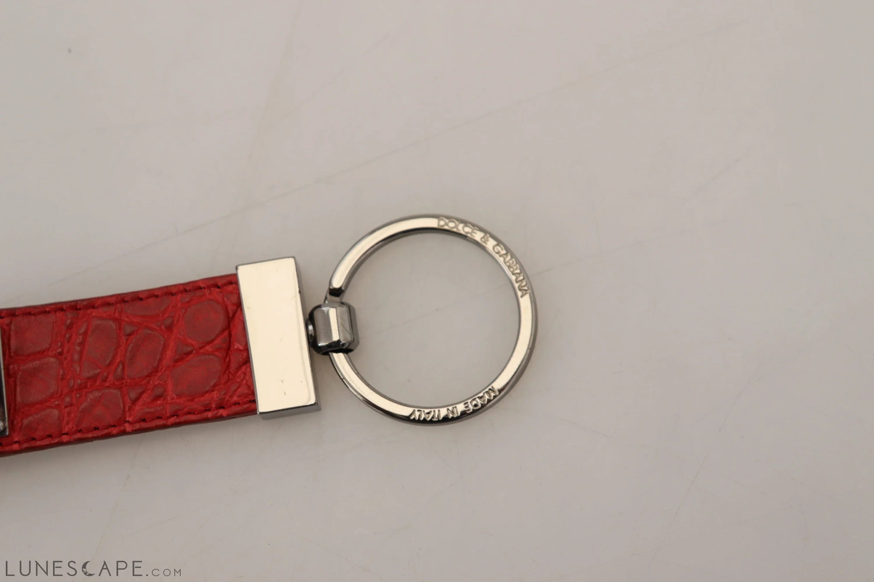 Dolce & Gabbana Chic Red Leather Keychain & Charm Accessory LUNESCAPE