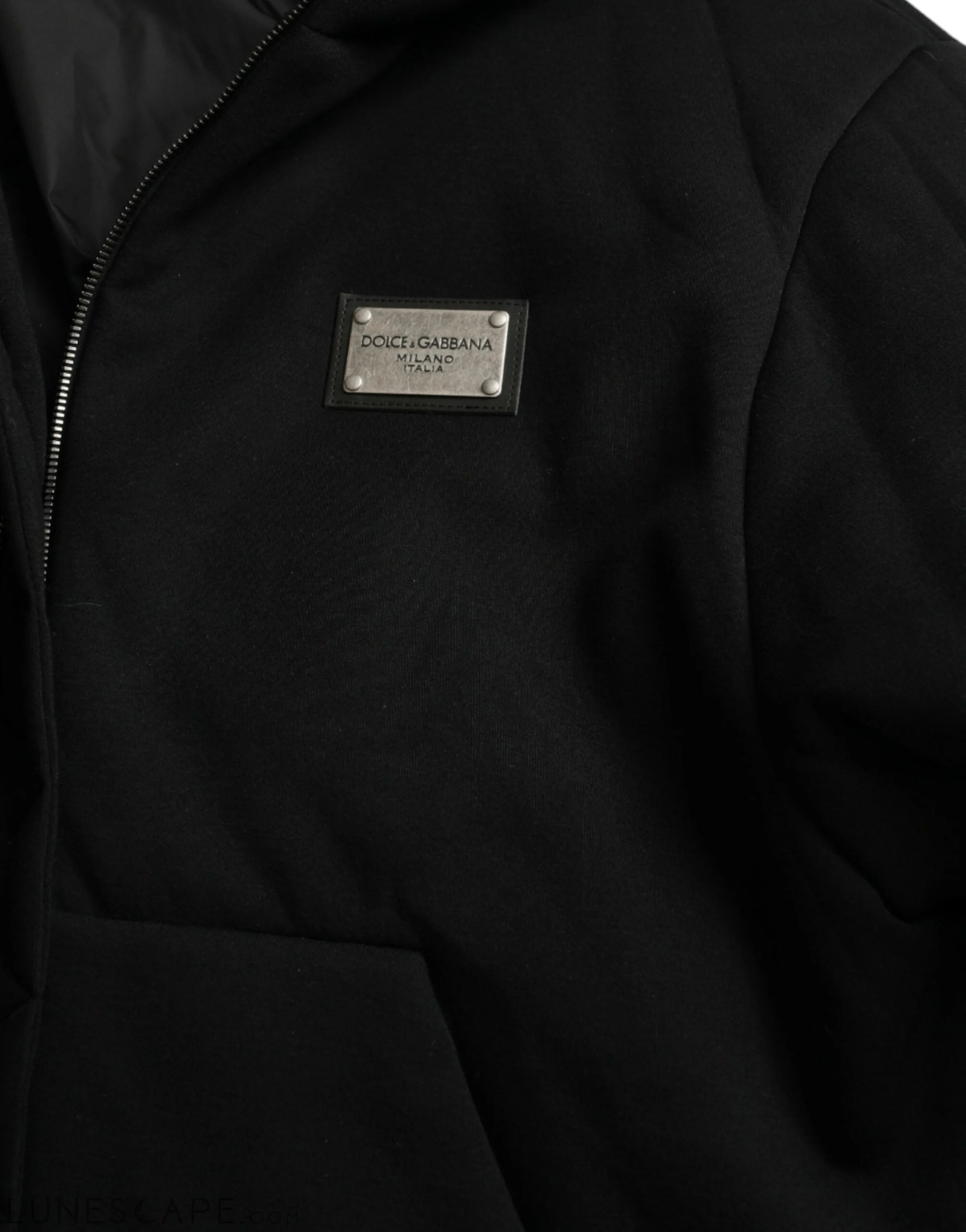 Dolce & Gabbana Elegant Black Bomber Jacket with Hood LUNESCAPE