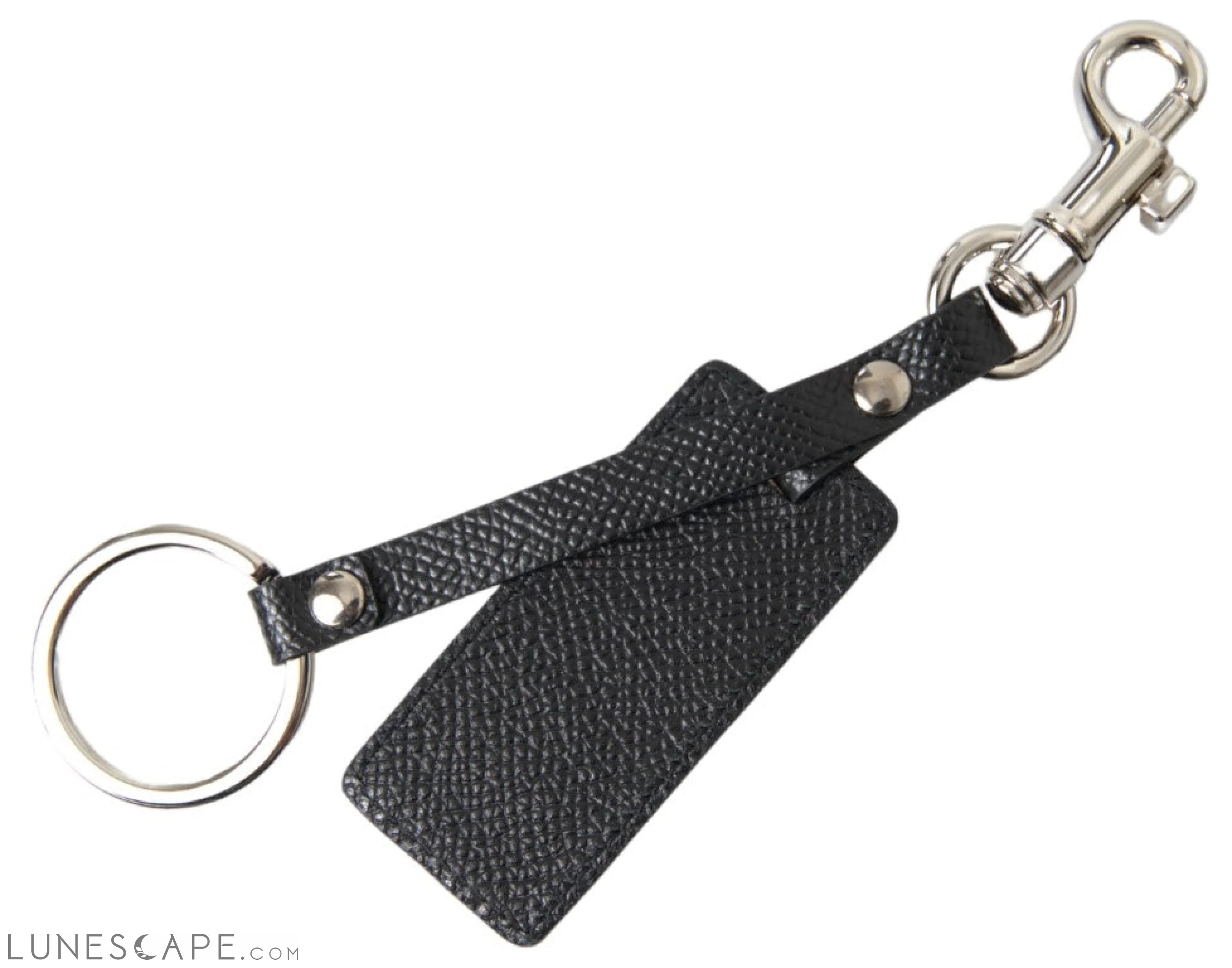 Dolce & Gabbana Elegant Black Leather Keyring Accessory LUNESCAPE