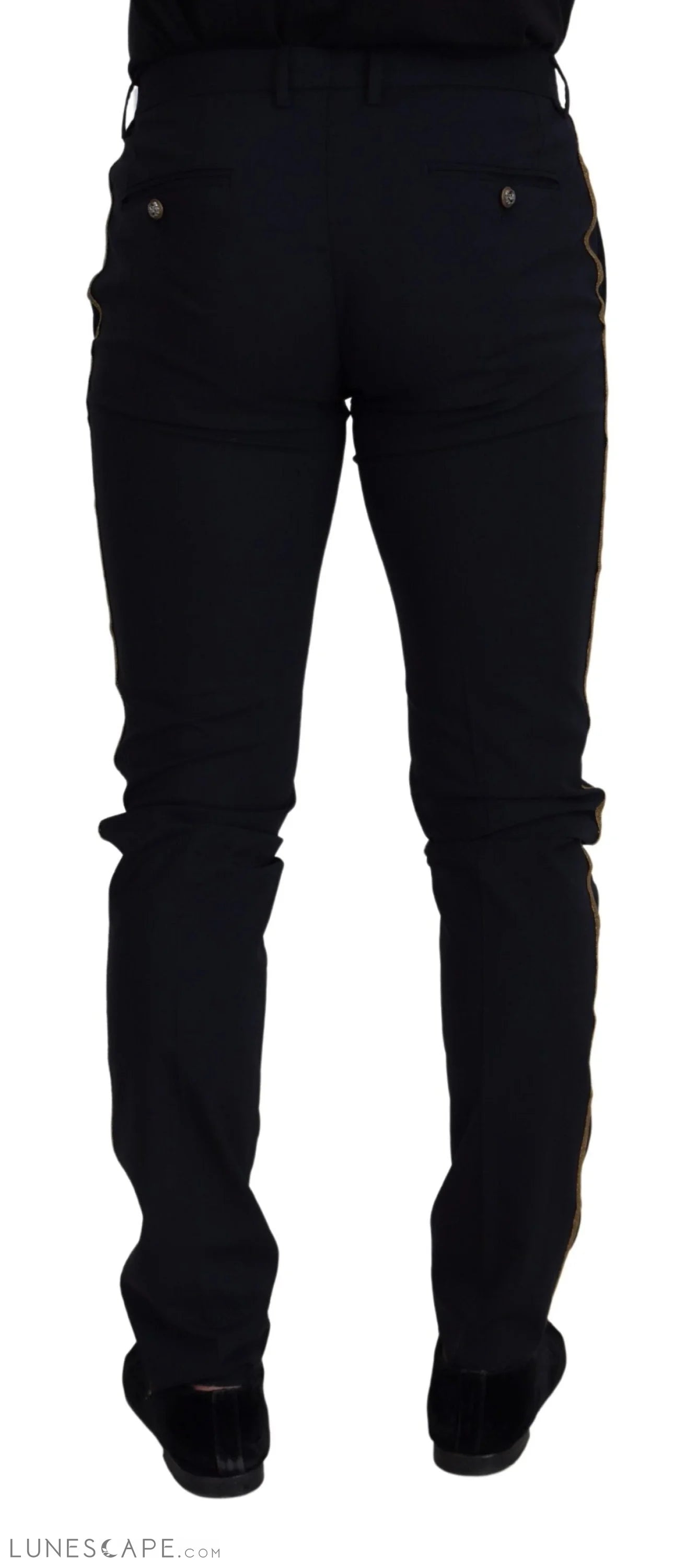 Dolce & Gabbana Elegant Black Wool-Blend Trousers LUNESCAPE