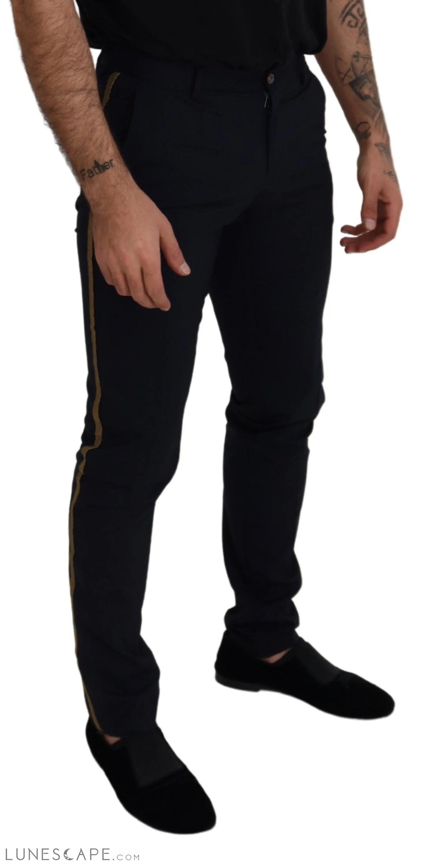 Dolce & Gabbana Elegant Black Wool-Blend Trousers LUNESCAPE