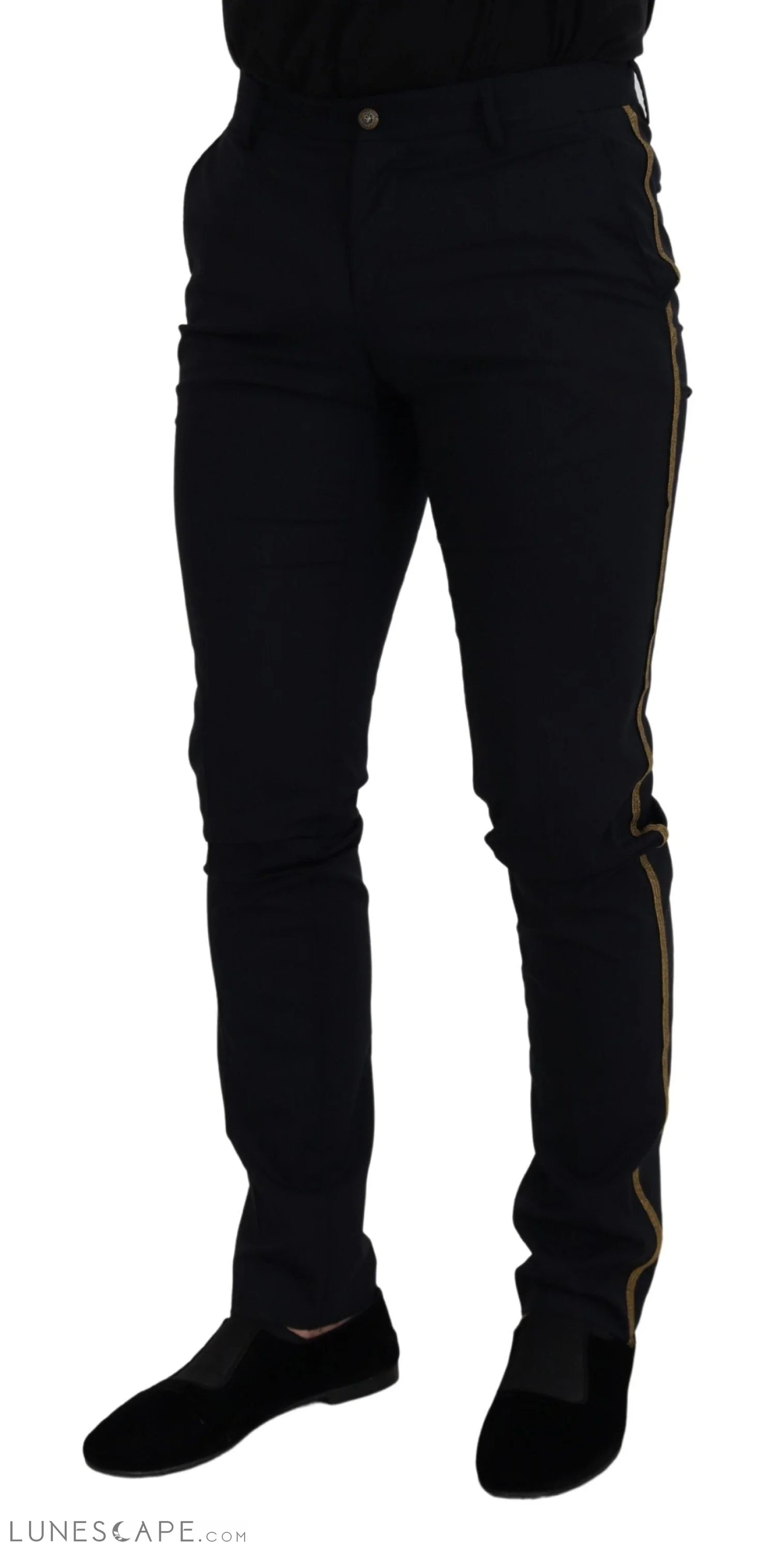 Dolce & Gabbana Elegant Black Wool-Blend Trousers LUNESCAPE
