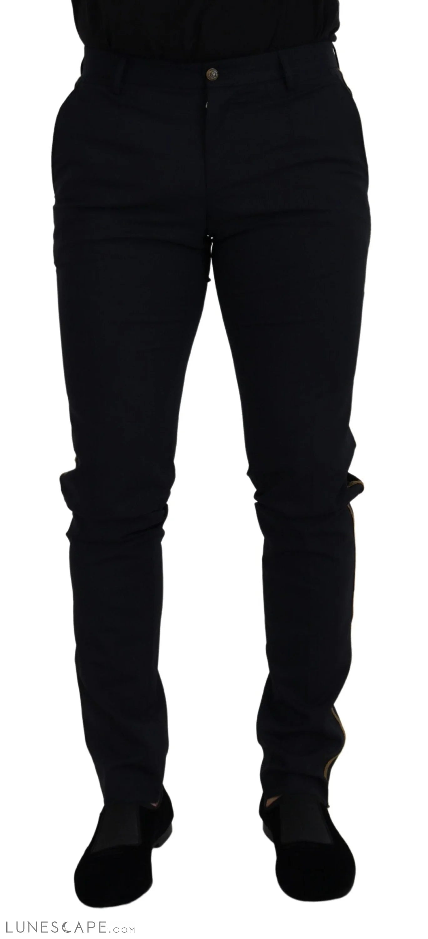 Dolce & Gabbana Elegant Black Wool-Blend Trousers LUNESCAPE