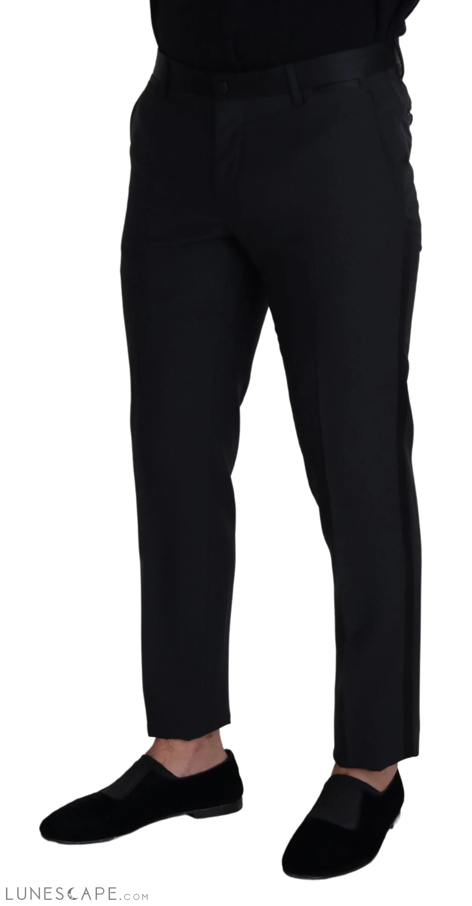 Dolce & Gabbana Elegant Black Wool Blend Trousers LUNESCAPE