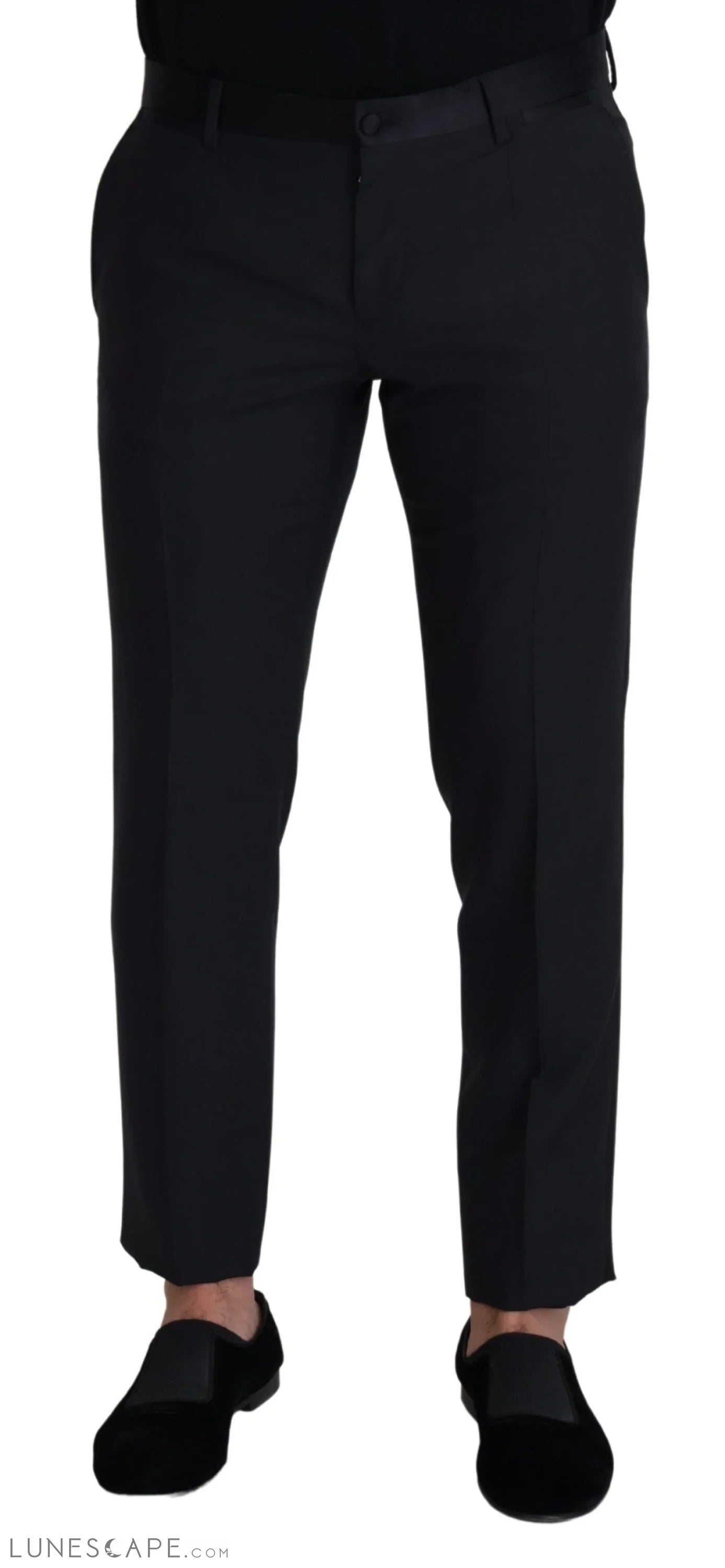 Dolce & Gabbana Elegant Black Wool Blend Trousers LUNESCAPE