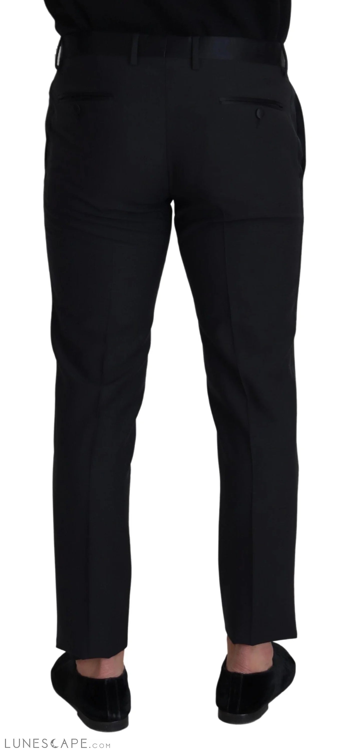 Dolce & Gabbana Elegant Black Wool Blend Trousers LUNESCAPE