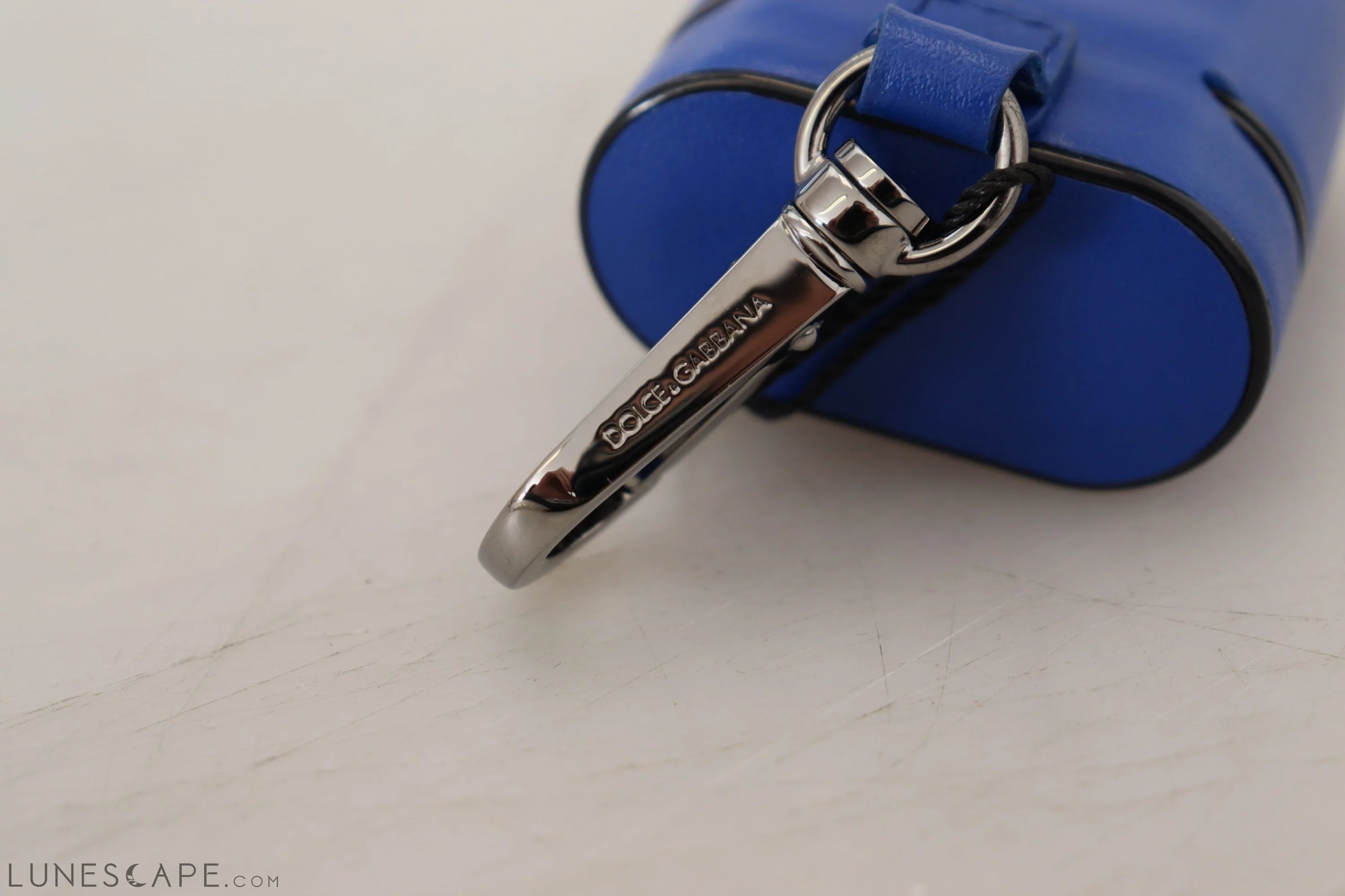 Dolce & Gabbana Elegant Blue Leather Airpods Case LUNESCAPE