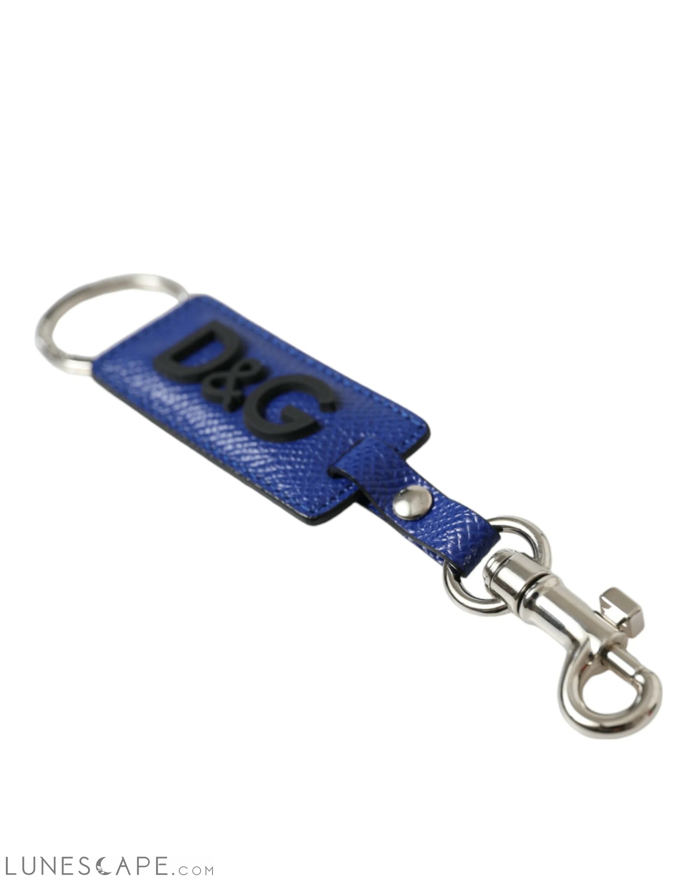 Dolce & Gabbana Elegant Blue Trifold Calf Leather Key Holder LUNESCAPE
