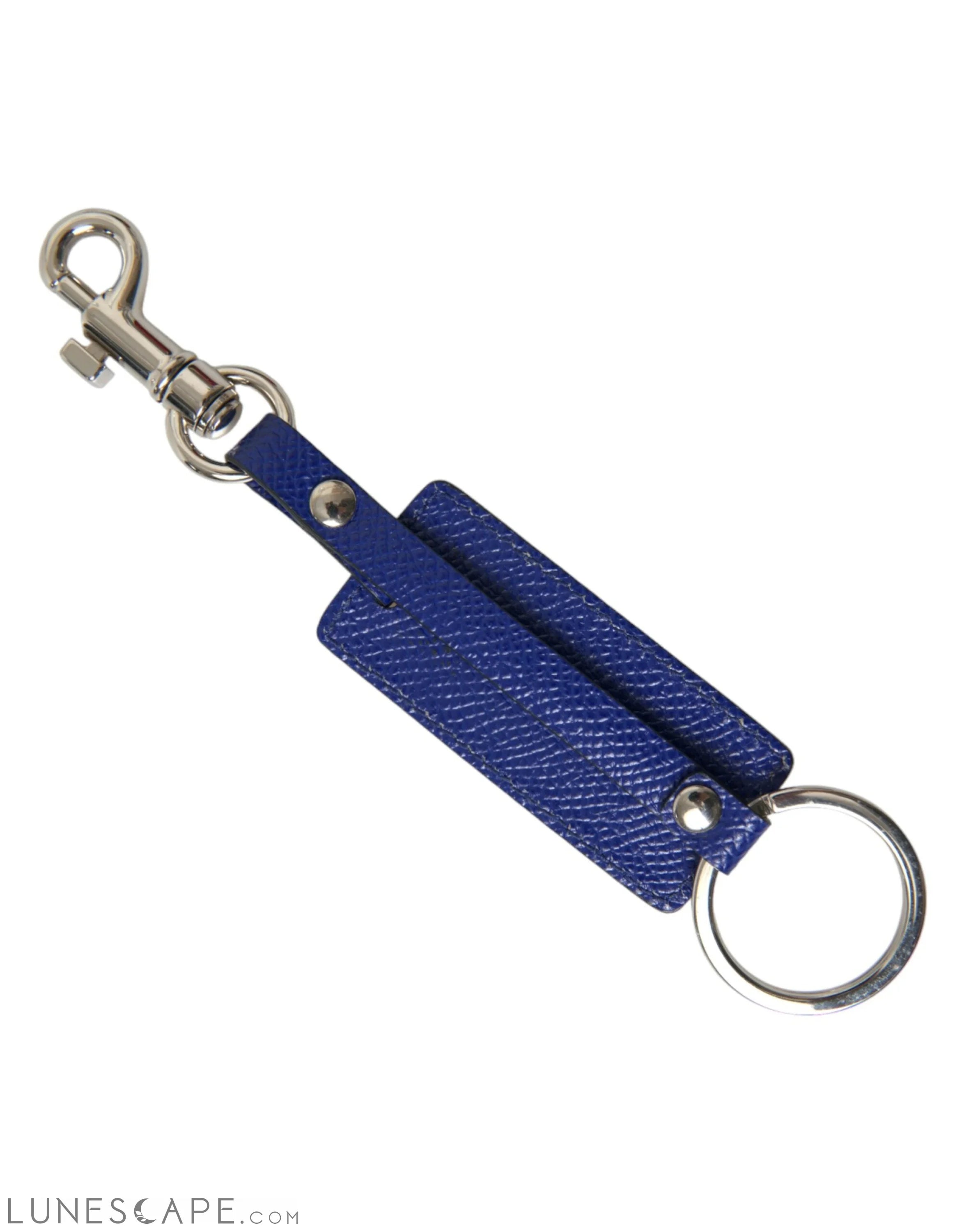Dolce & Gabbana Elegant Blue Trifold Calf Leather Key Holder LUNESCAPE