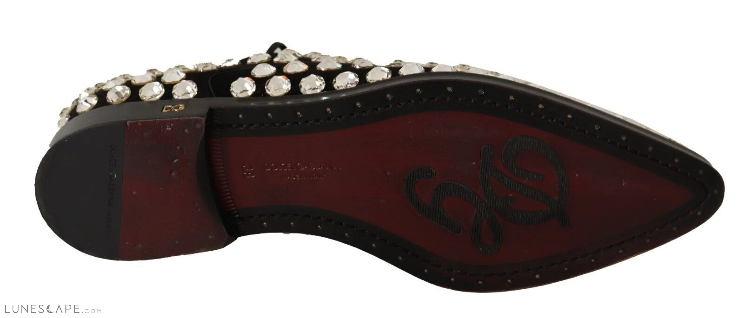 Dolce & Gabbana Elegant Crystal-Embellished Lace-Up Flats LUNESCAPE