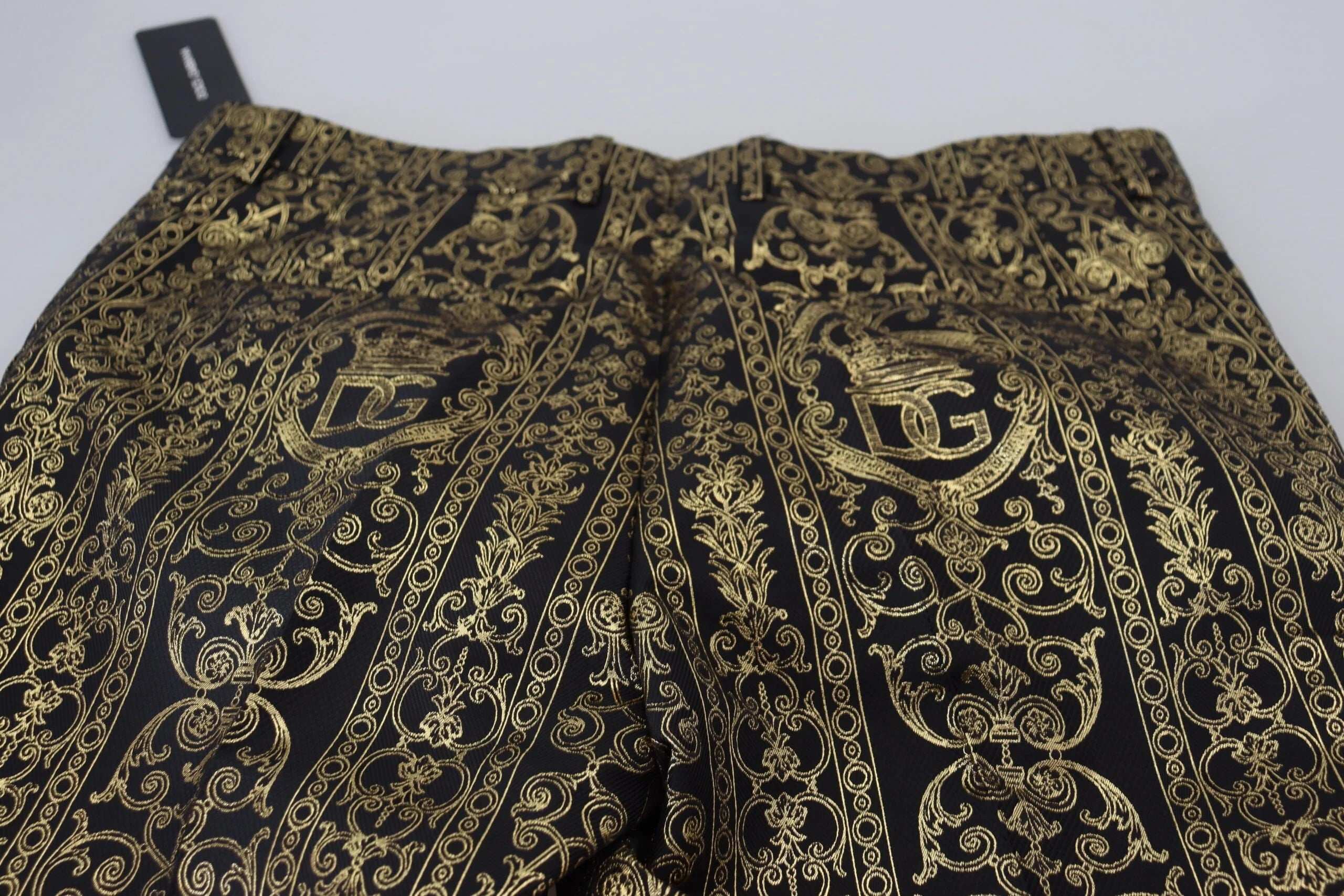 Dolce & Gabbana Elegant Jacquard Evening Pants LUNESCAPE