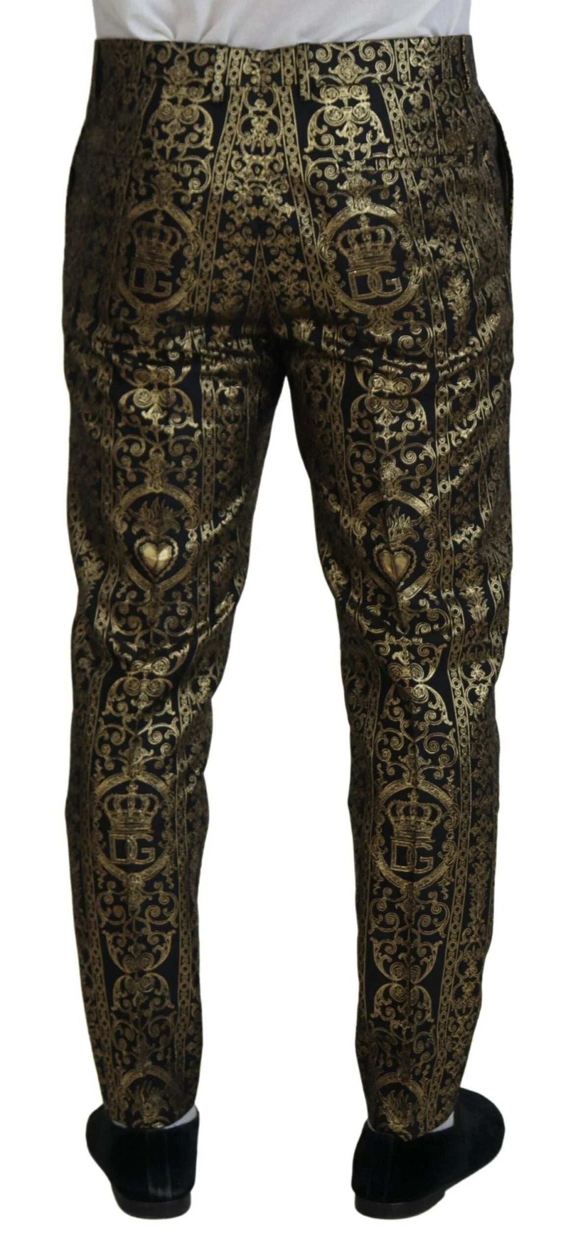 Dolce & Gabbana Elegant Jacquard Evening Pants LUNESCAPE