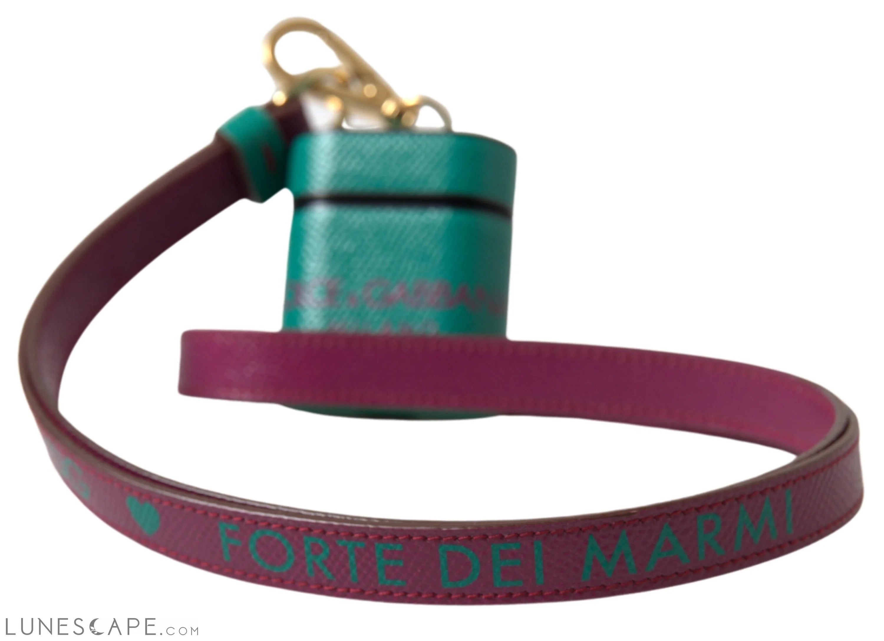 Dolce & Gabbana Elegant Leather Airpods Case in Green and Maroon LUNESCAPE