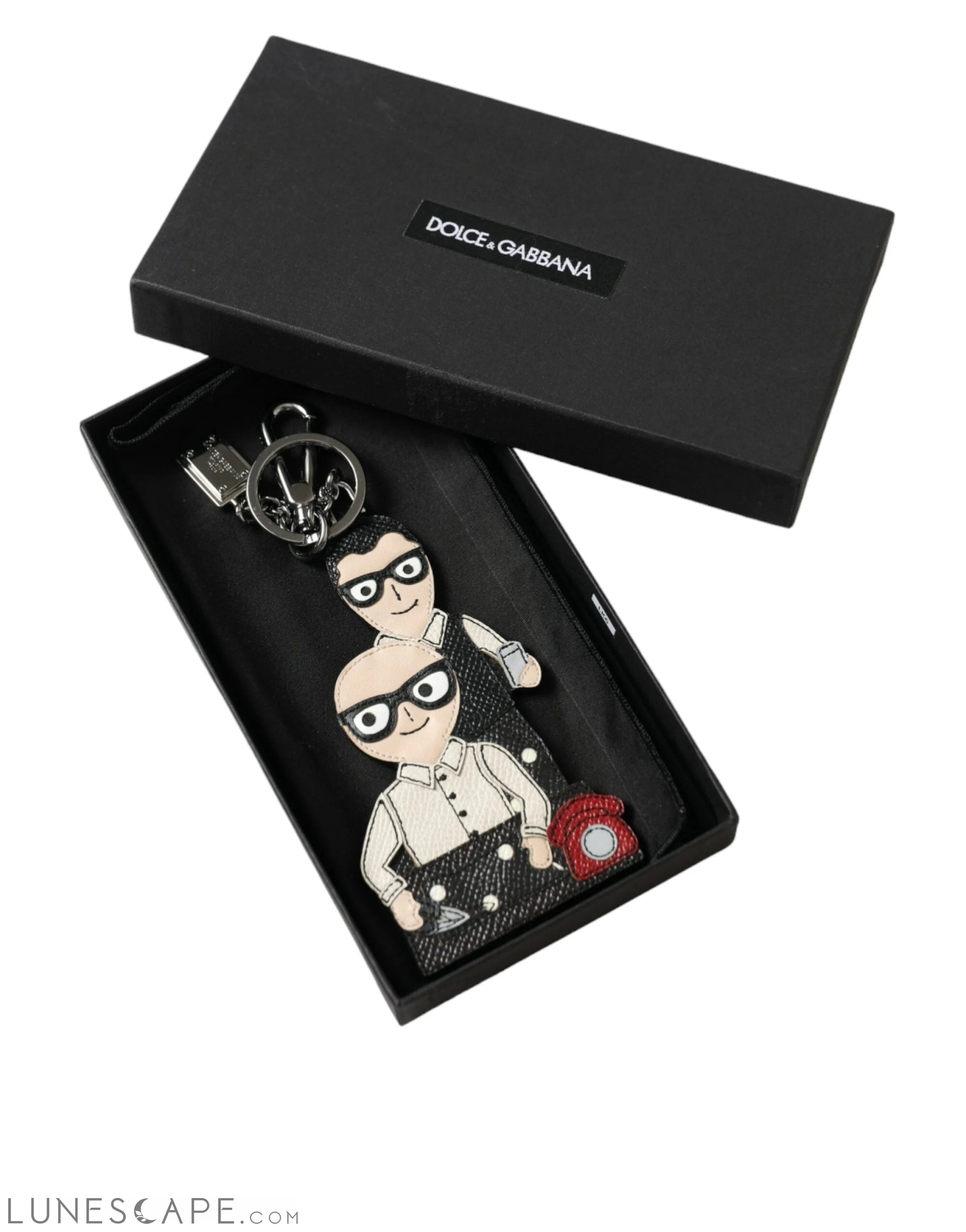 Dolce & Gabbana Elegant Multicolor Leather Keychain LUNESCAPE