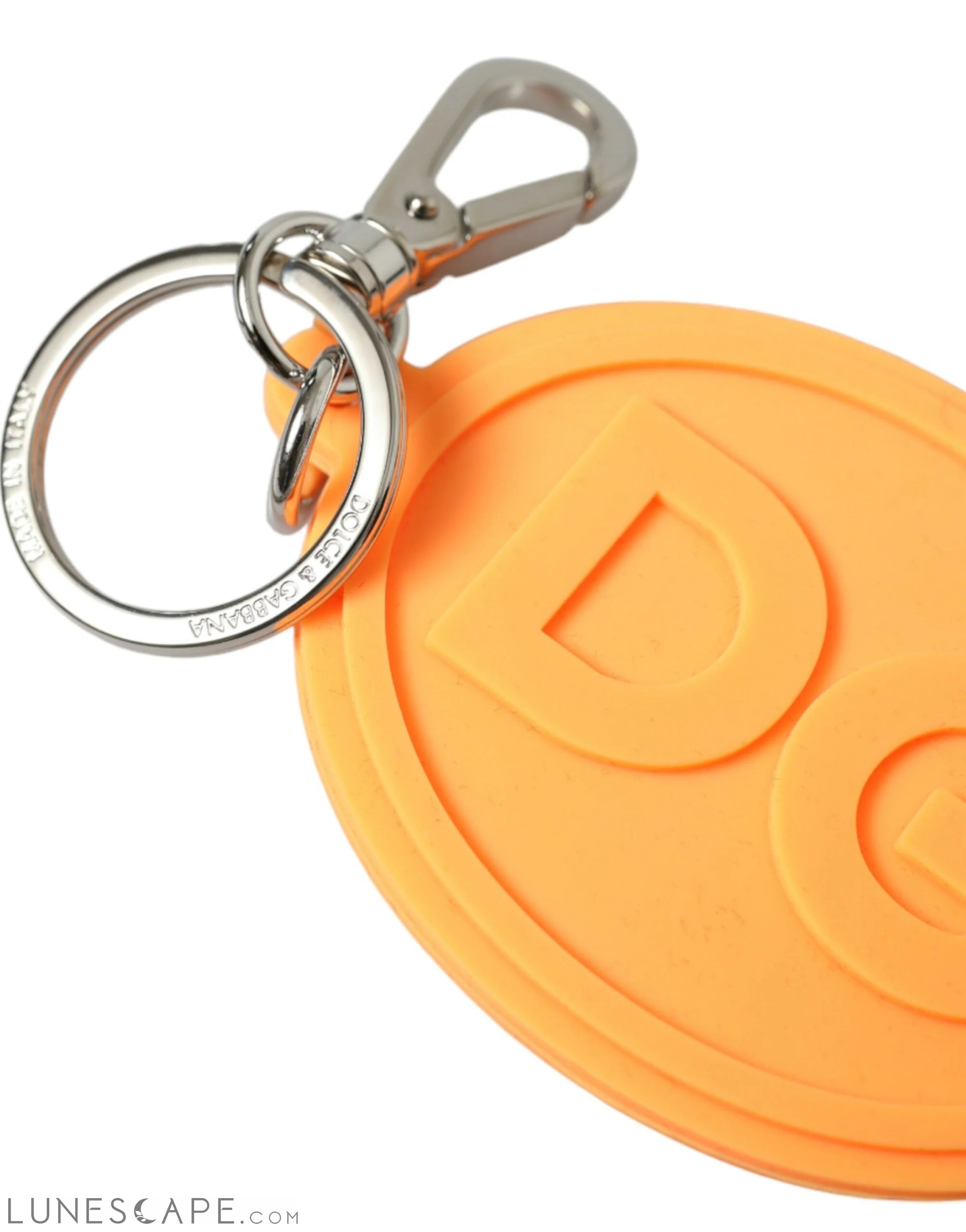 Dolce & Gabbana Elegant Orange Charm Keyring with Silver Detail LUNESCAPE