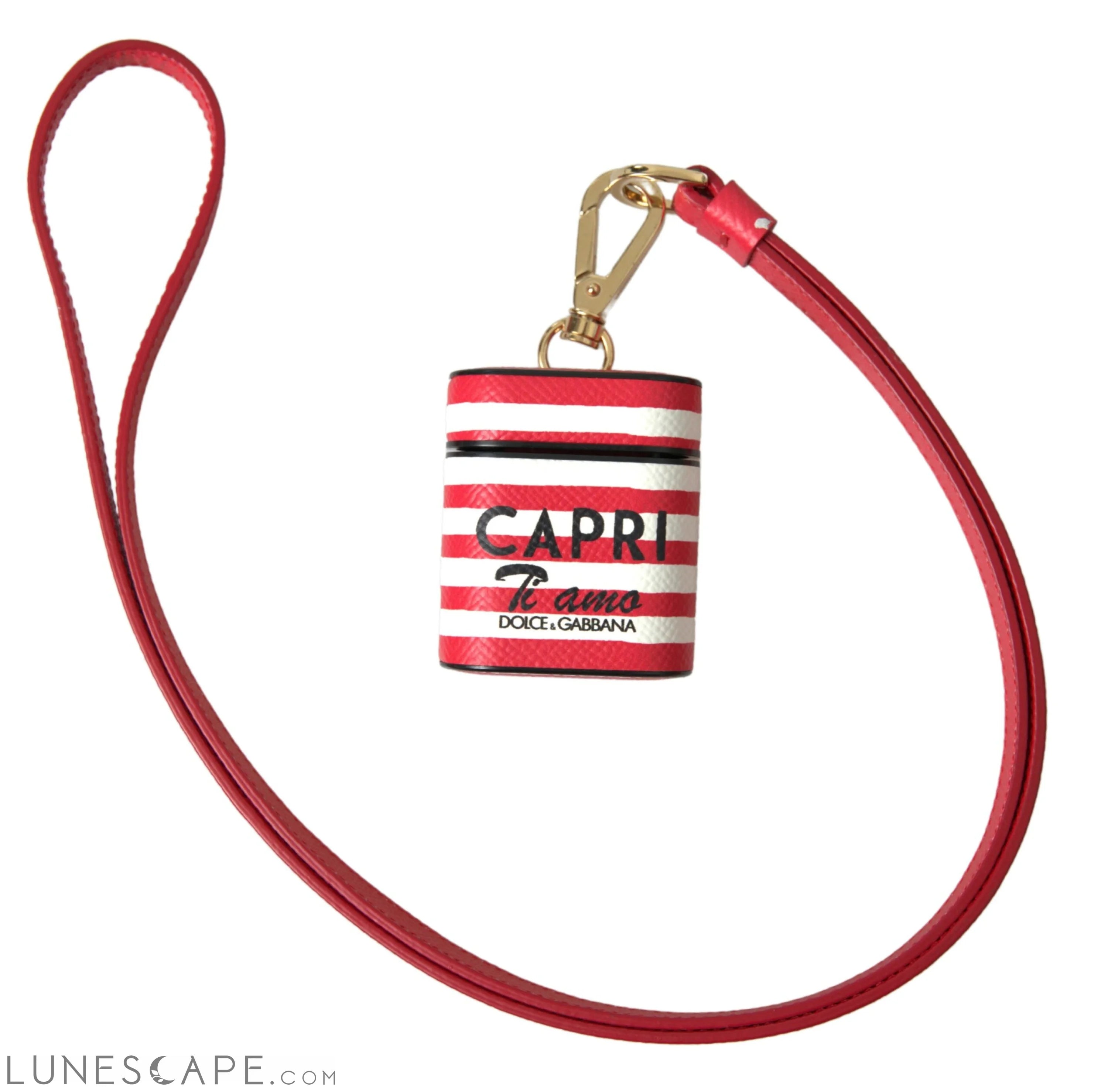 Dolce & Gabbana Elegant Red Leather Airpods Case LUNESCAPE