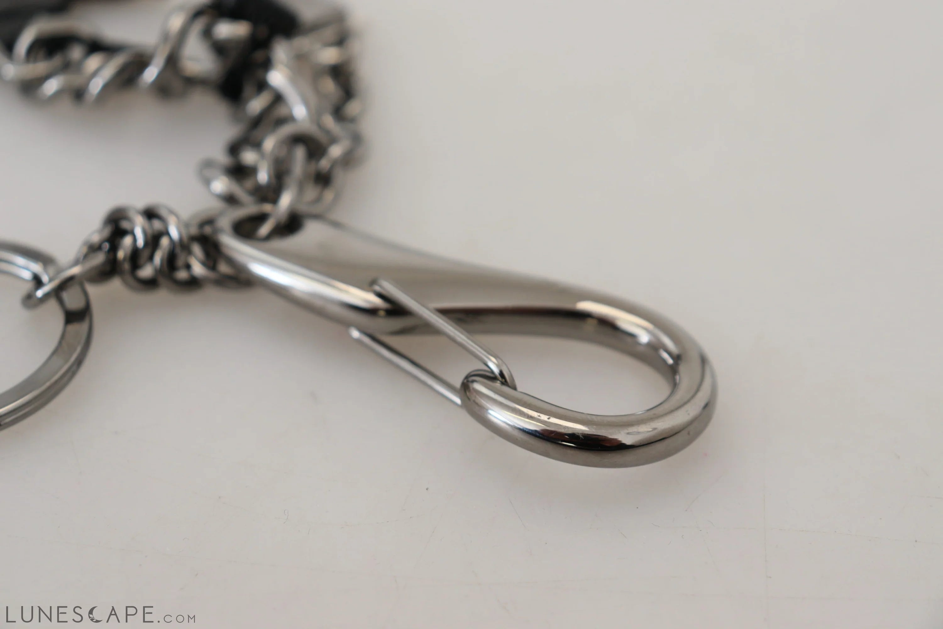 Dolce & Gabbana Elegant Silver and Black Designer Keychain LUNESCAPE