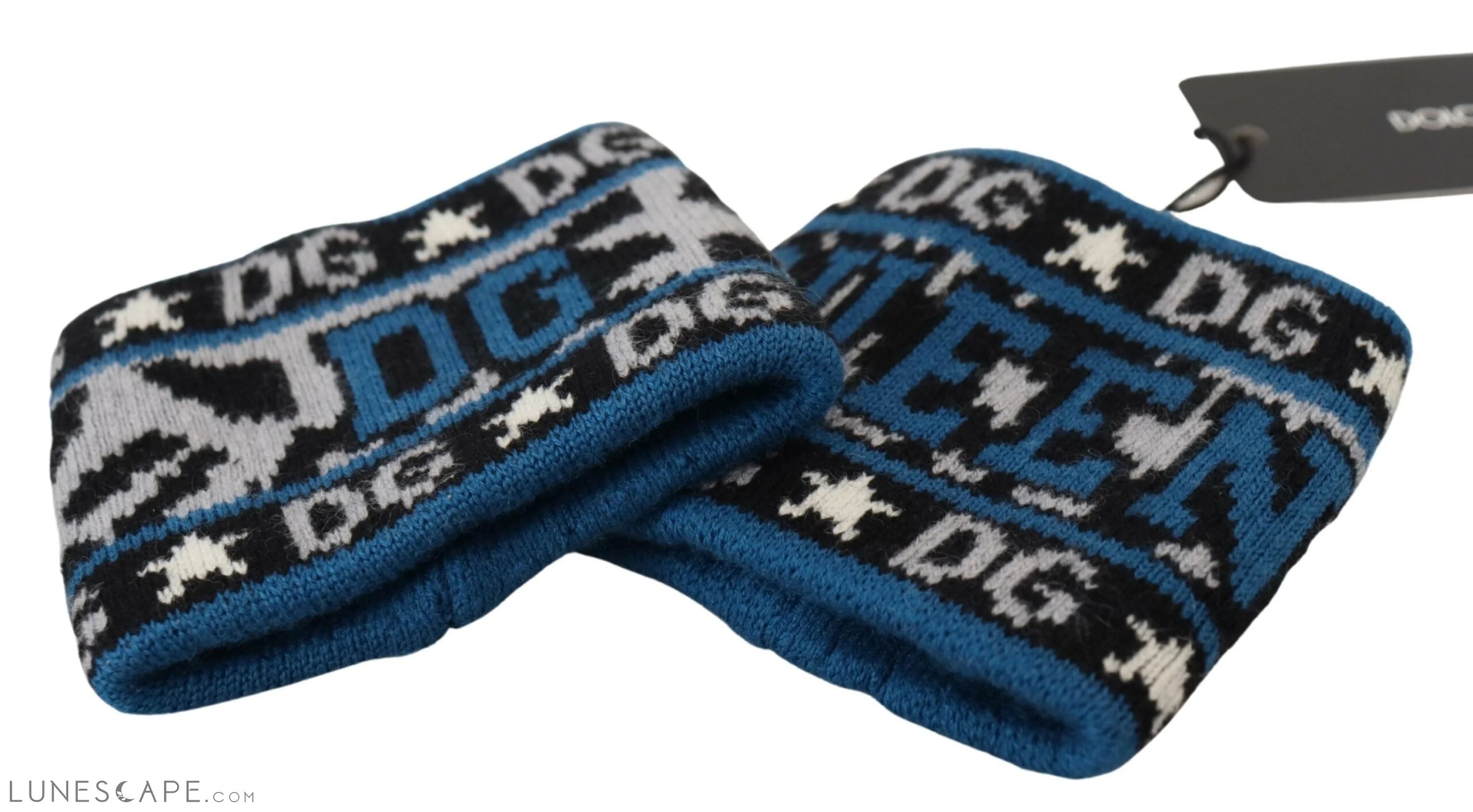 Dolce & Gabbana Exclusive Blue Cashmere-Wool Blend Wrist Wrap LUNESCAPE